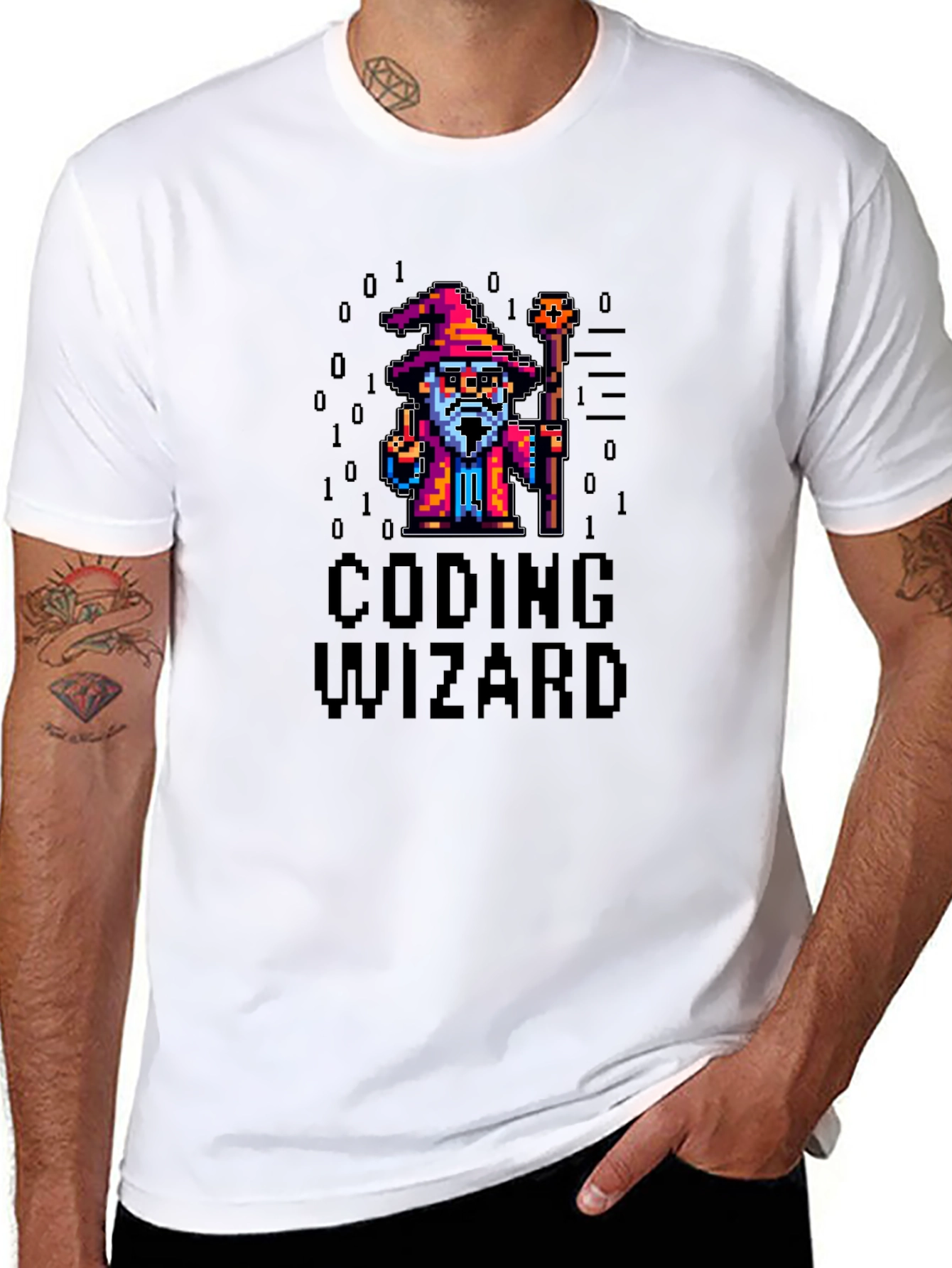 Coding Wizard Pixel Art T-Shirt