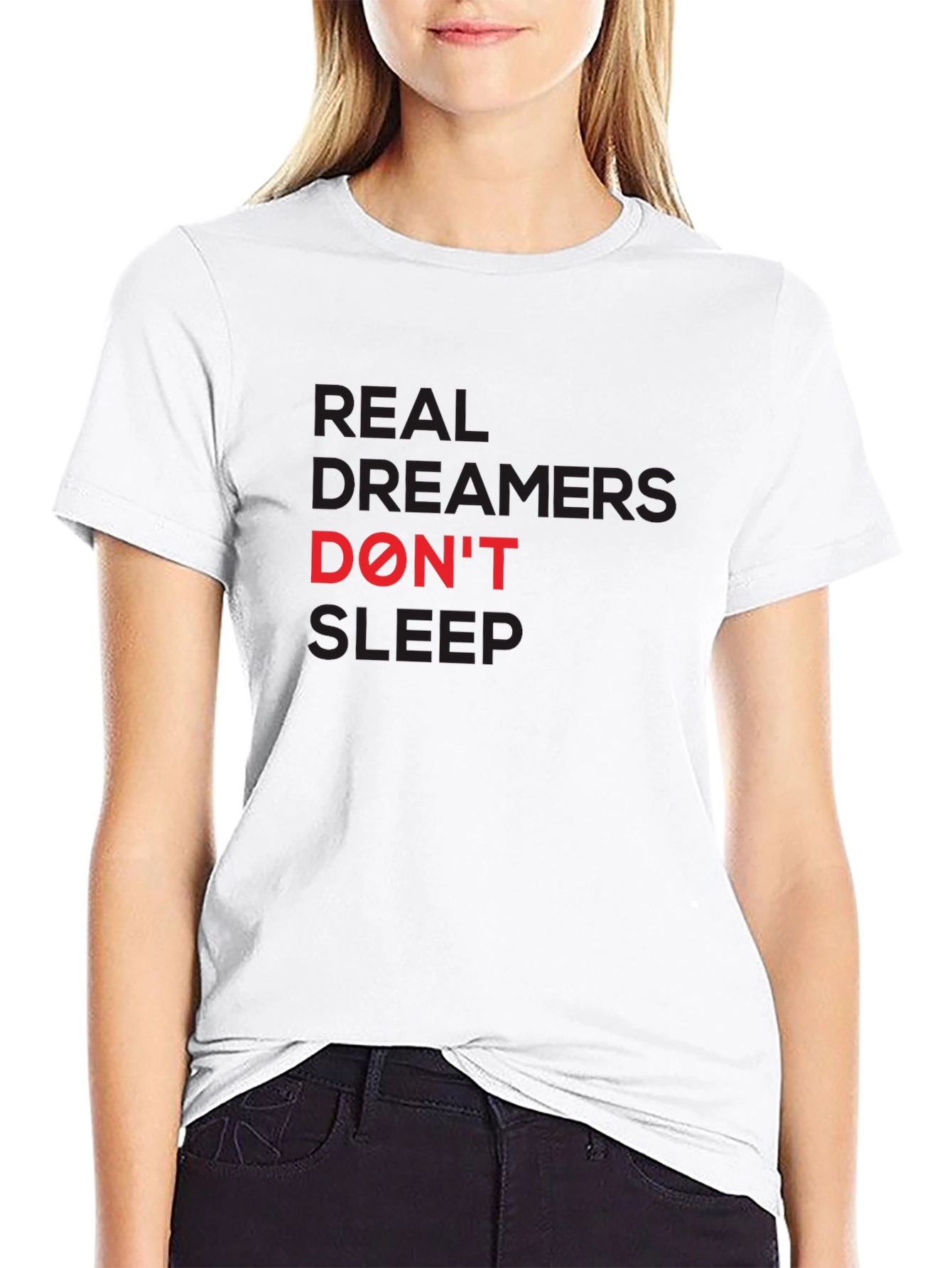 Real Dreamers Graphic Tee - Black Cotton T-Shirt