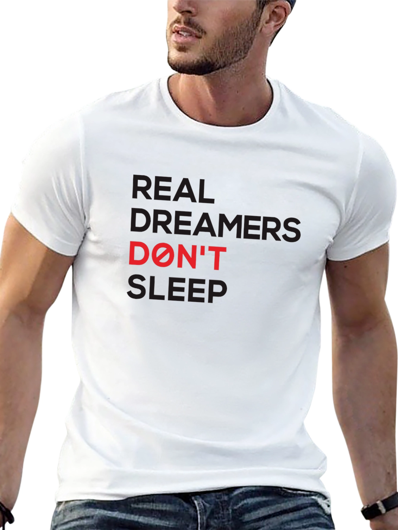 Real Dreamers Graphic Tee - Black Cotton T-Shirt