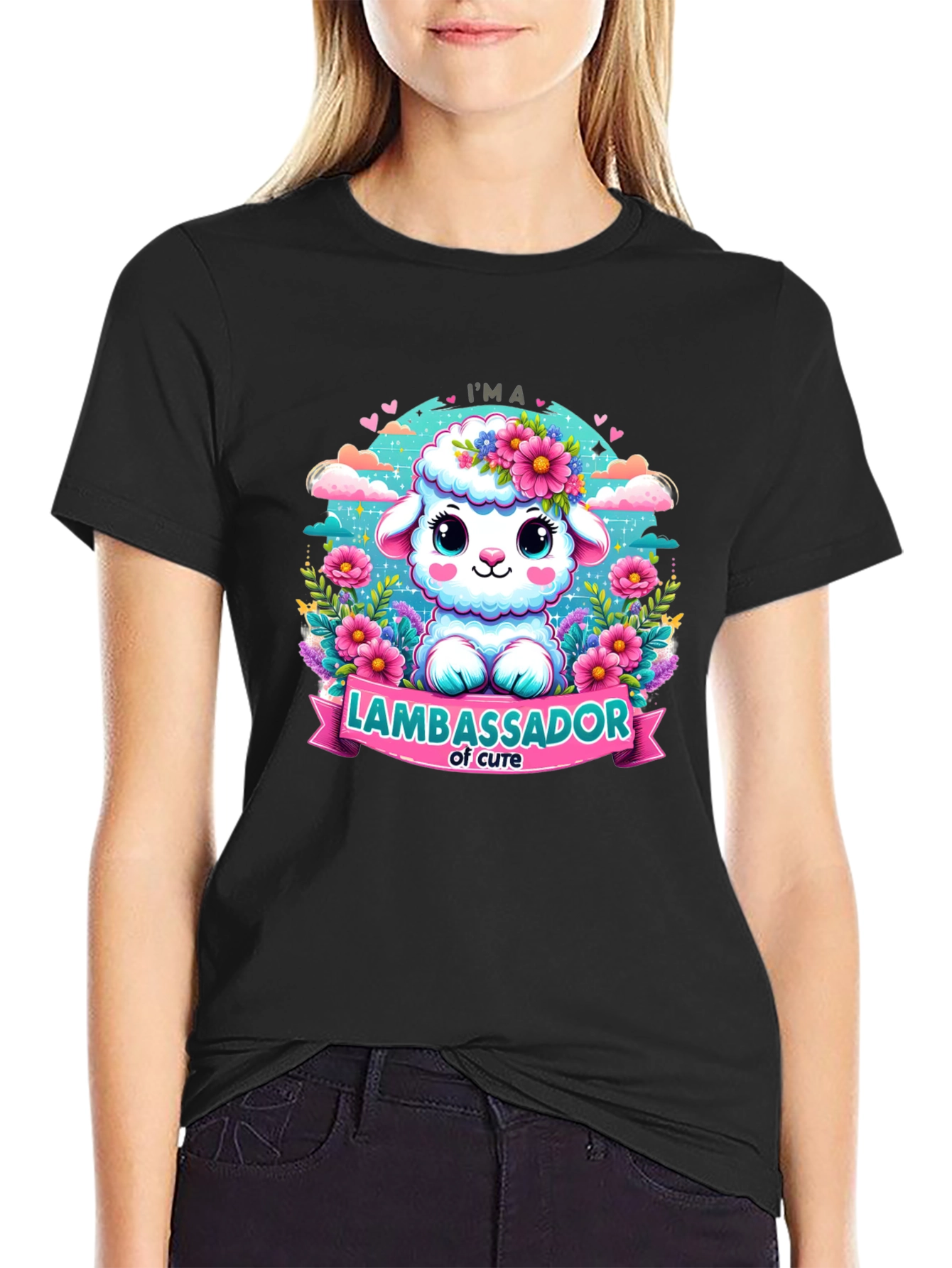 Cute Lamb Ambassador Graphic T-Shirt