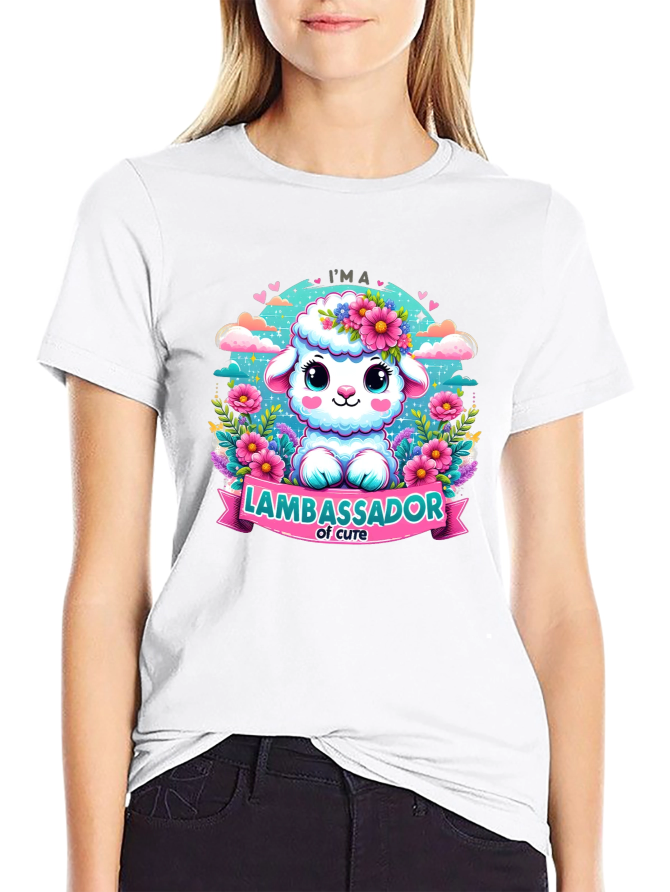 Cute Lamb Ambassador Graphic T-Shirt