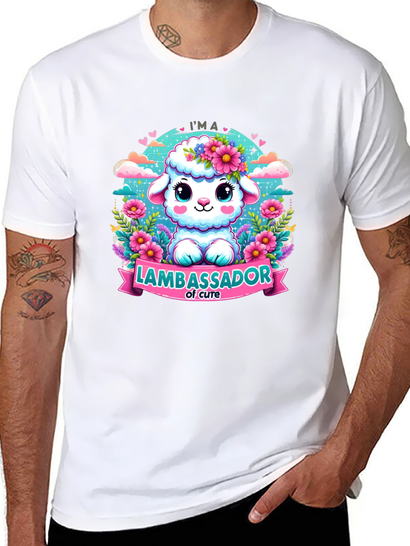 Cute Lamb Ambassador Graphic T-Shirt