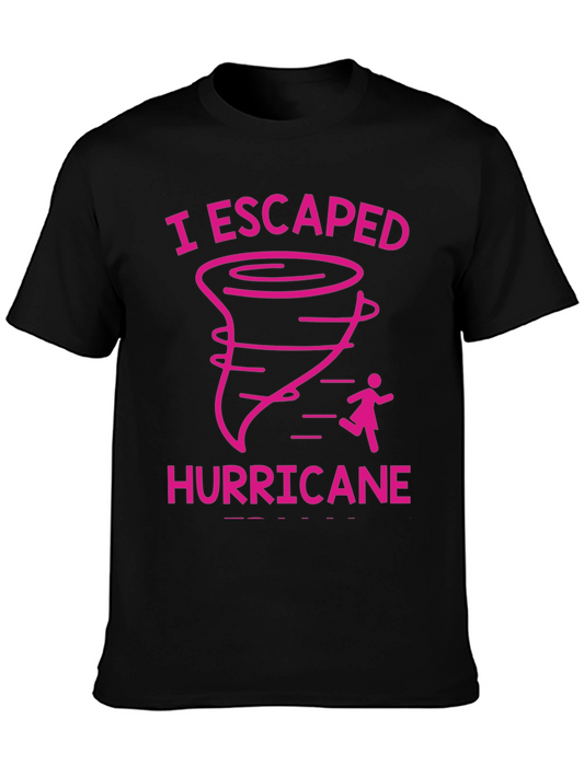 I Escaped Hurricane Black Graphic T-Shirt