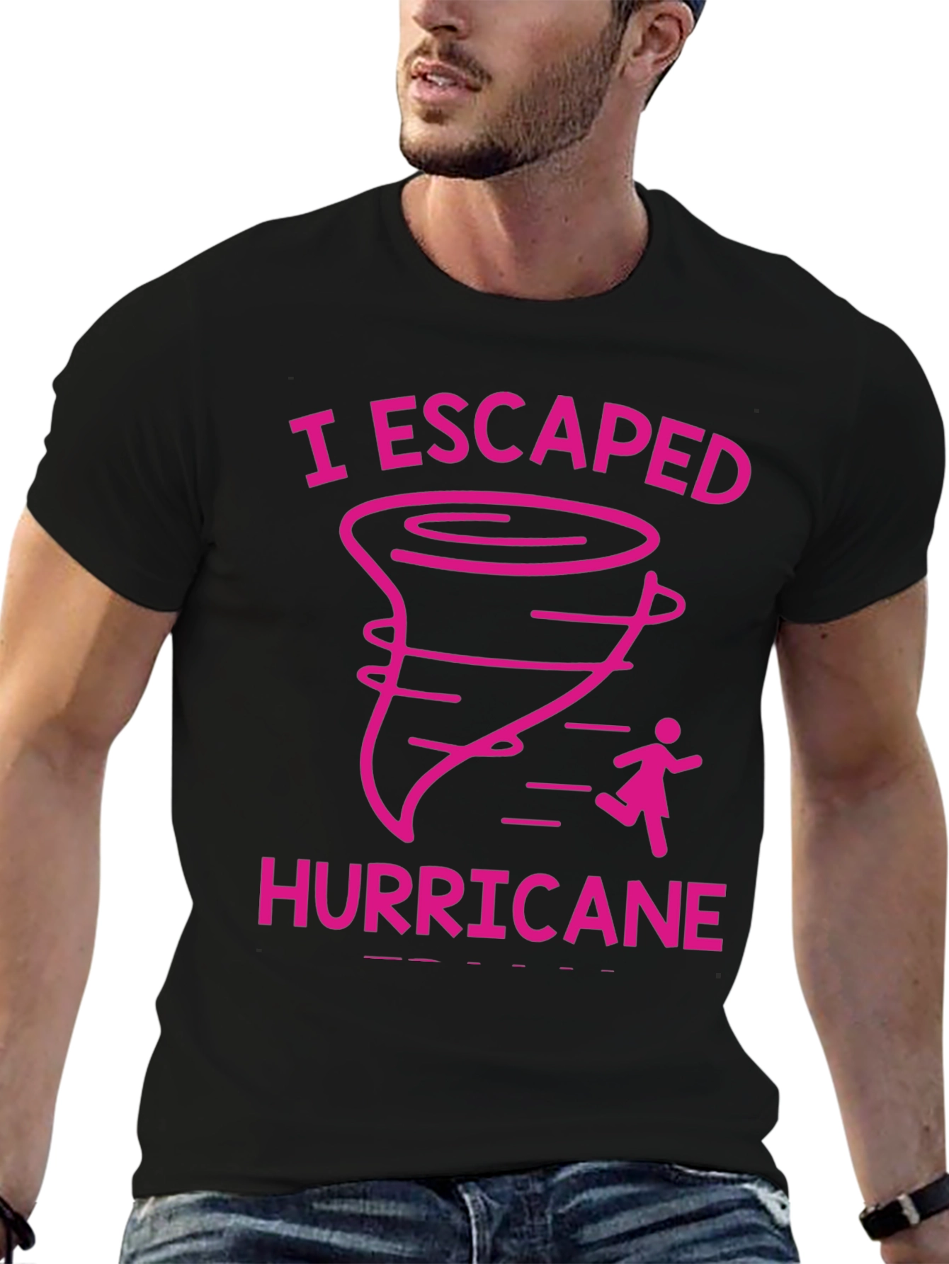 I Escaped Hurricane Black Graphic T-Shirt