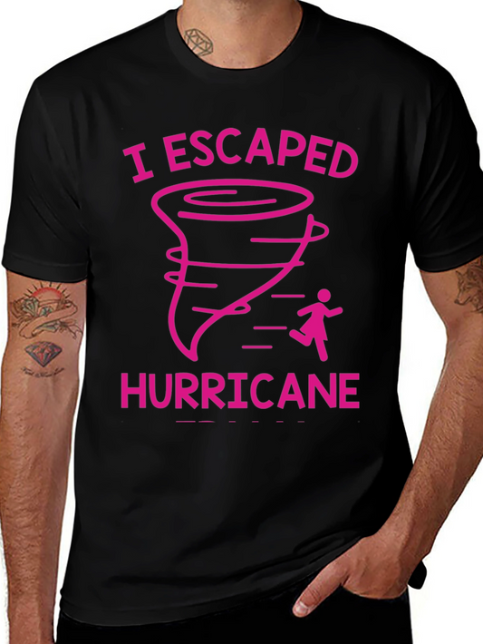 I Escaped Hurricane Black Graphic T-Shirt