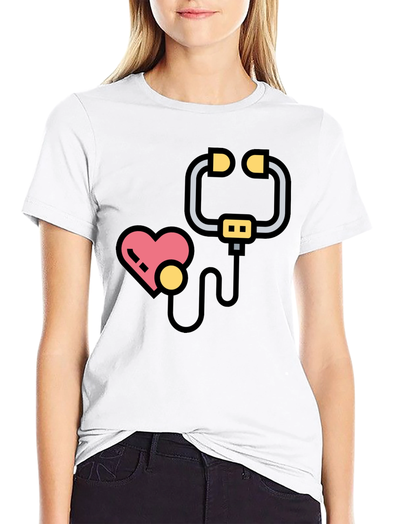 Heartbeat Stethoscope Graphic Tee - Medical Love