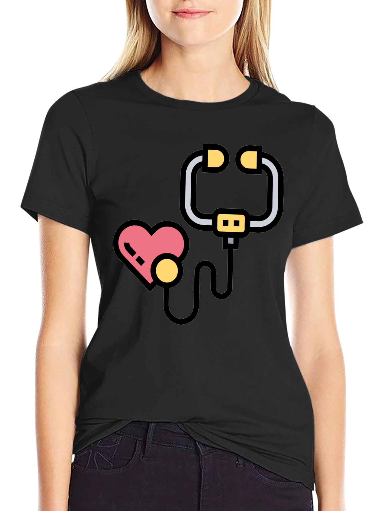 Heartbeat Stethoscope Graphic Tee - Medical Love