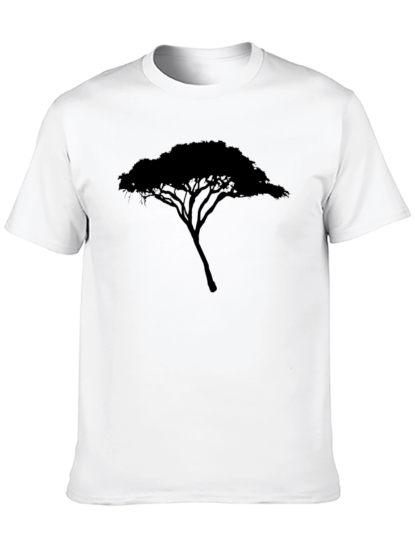 Tree Silhouette Graphic Tee - Black Casual Shirt