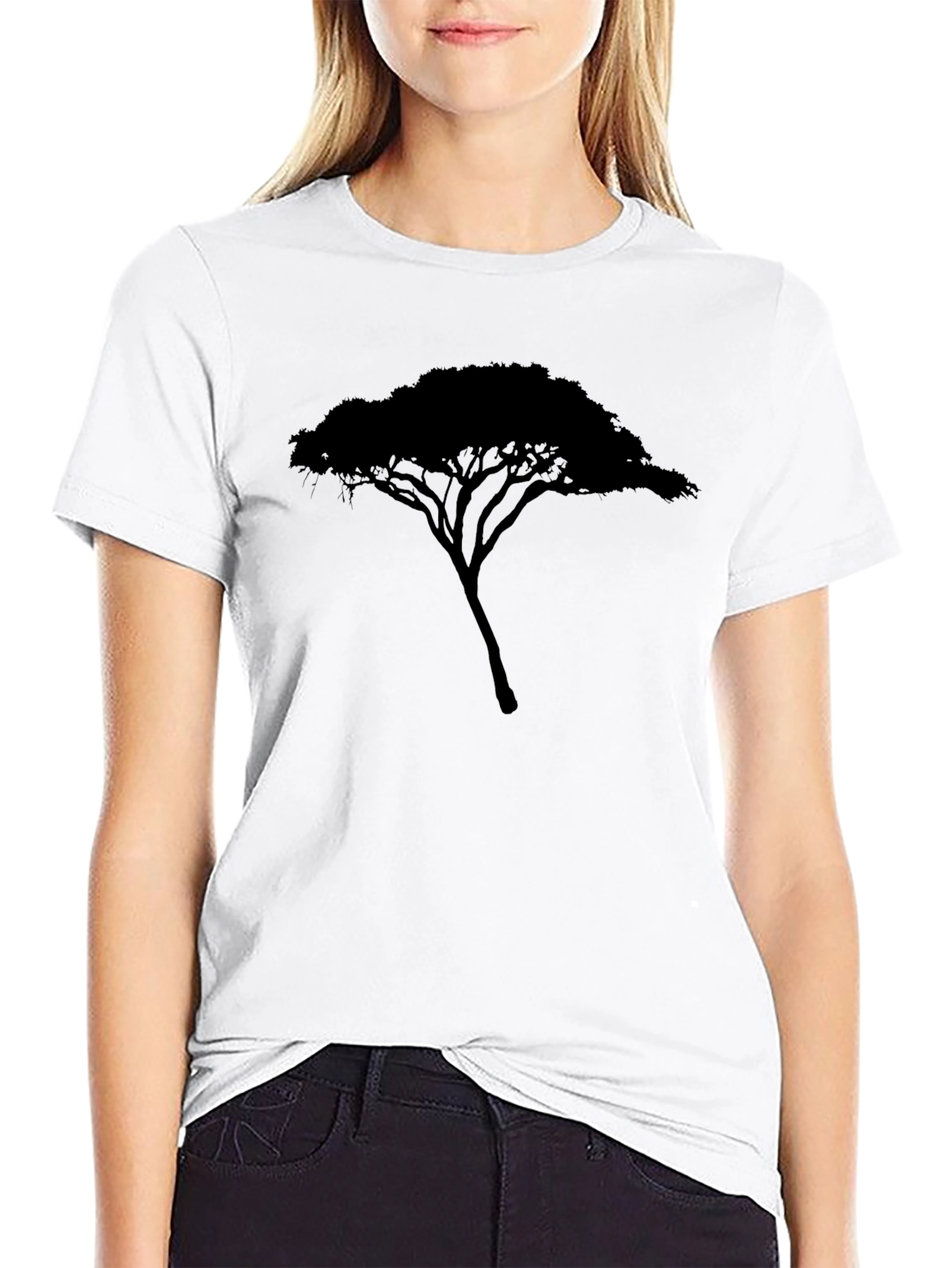 Tree Silhouette Graphic Tee - Black Casual Shirt