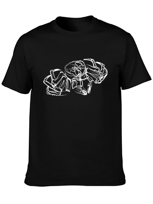 Abstract Crab Outline Black T-Shirt