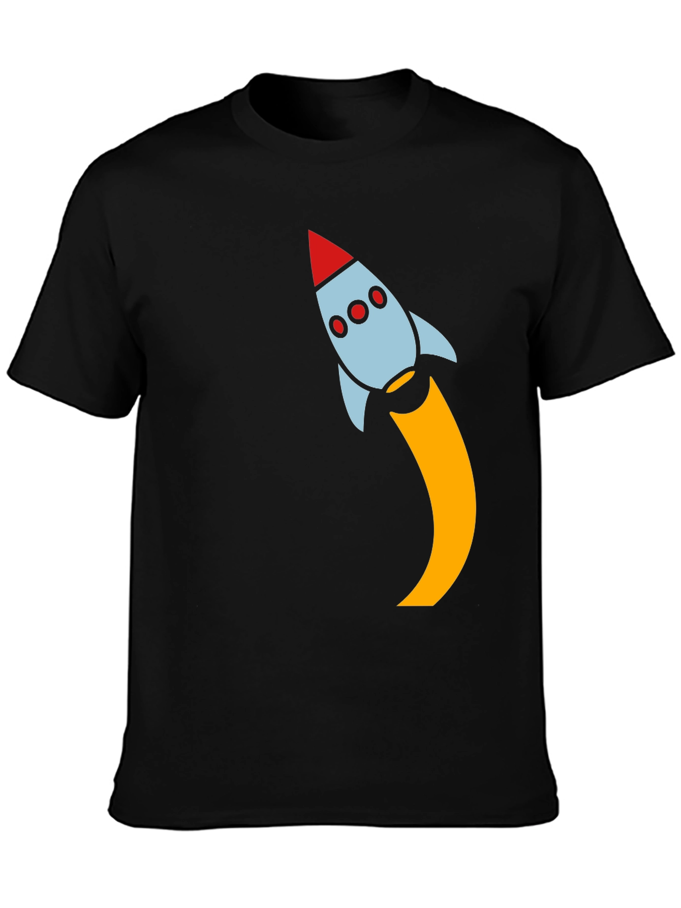 Rocket Launch Black T-Shirt - Blast Off in Style!