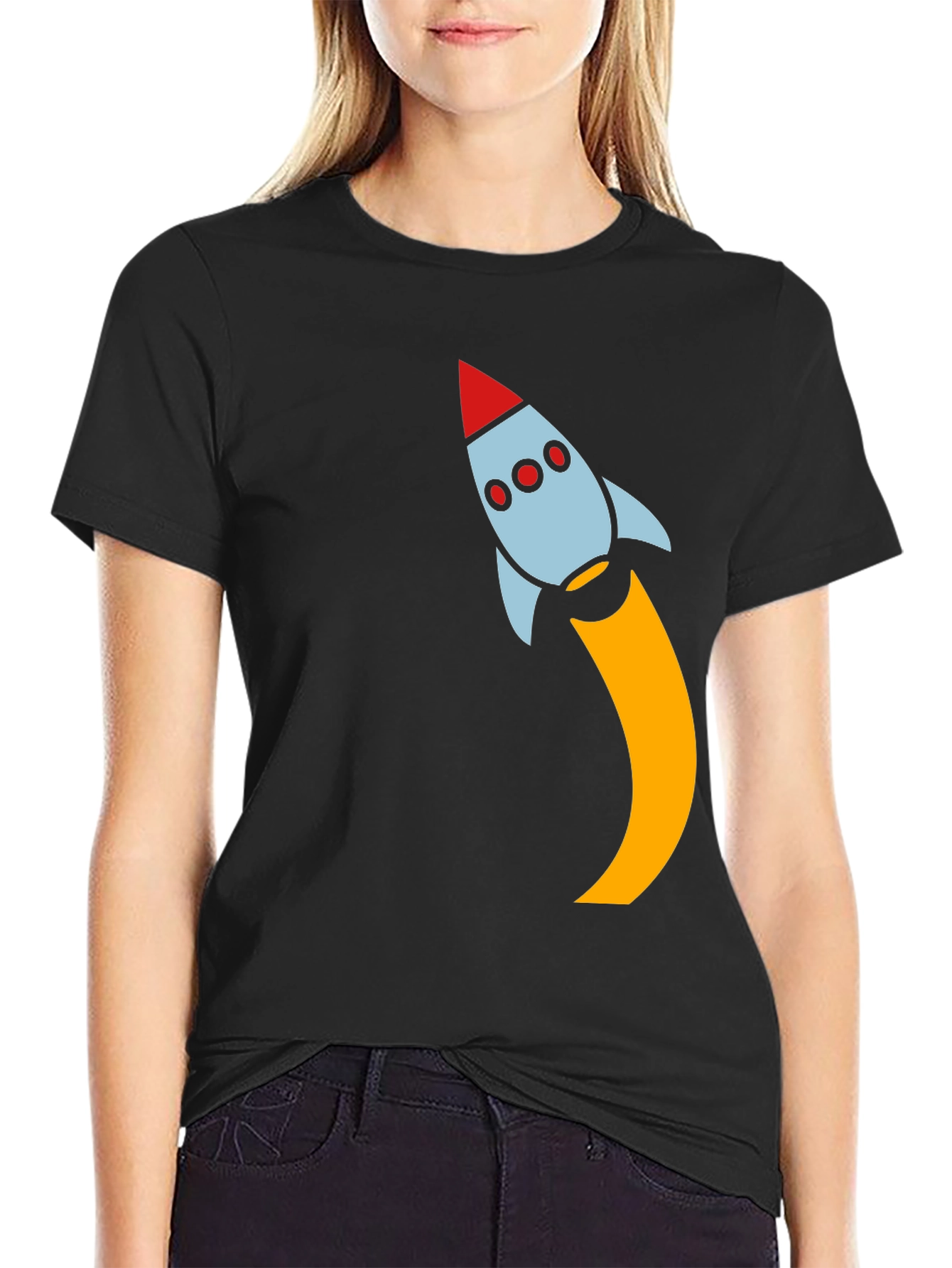 Rocket Launch Black T-Shirt - Blast Off in Style!