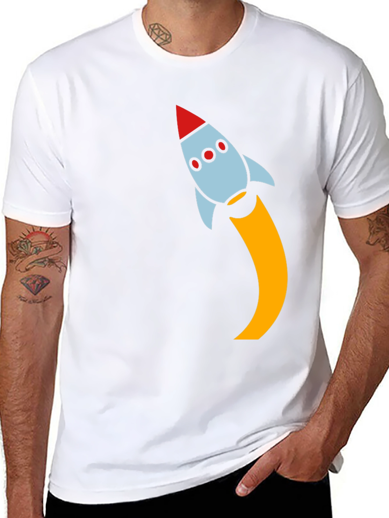Rocket Launch Black T-Shirt - Blast Off in Style!