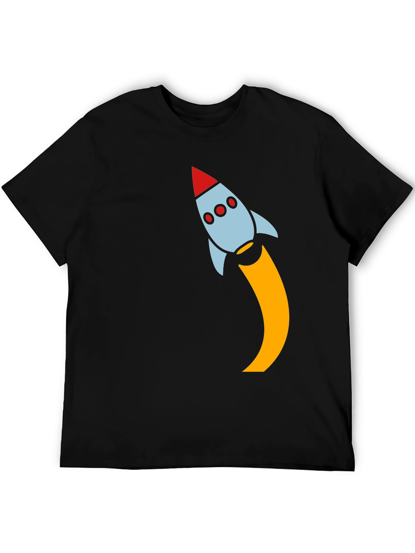 Rocket Launch Black T-Shirt - Blast Off in Style!