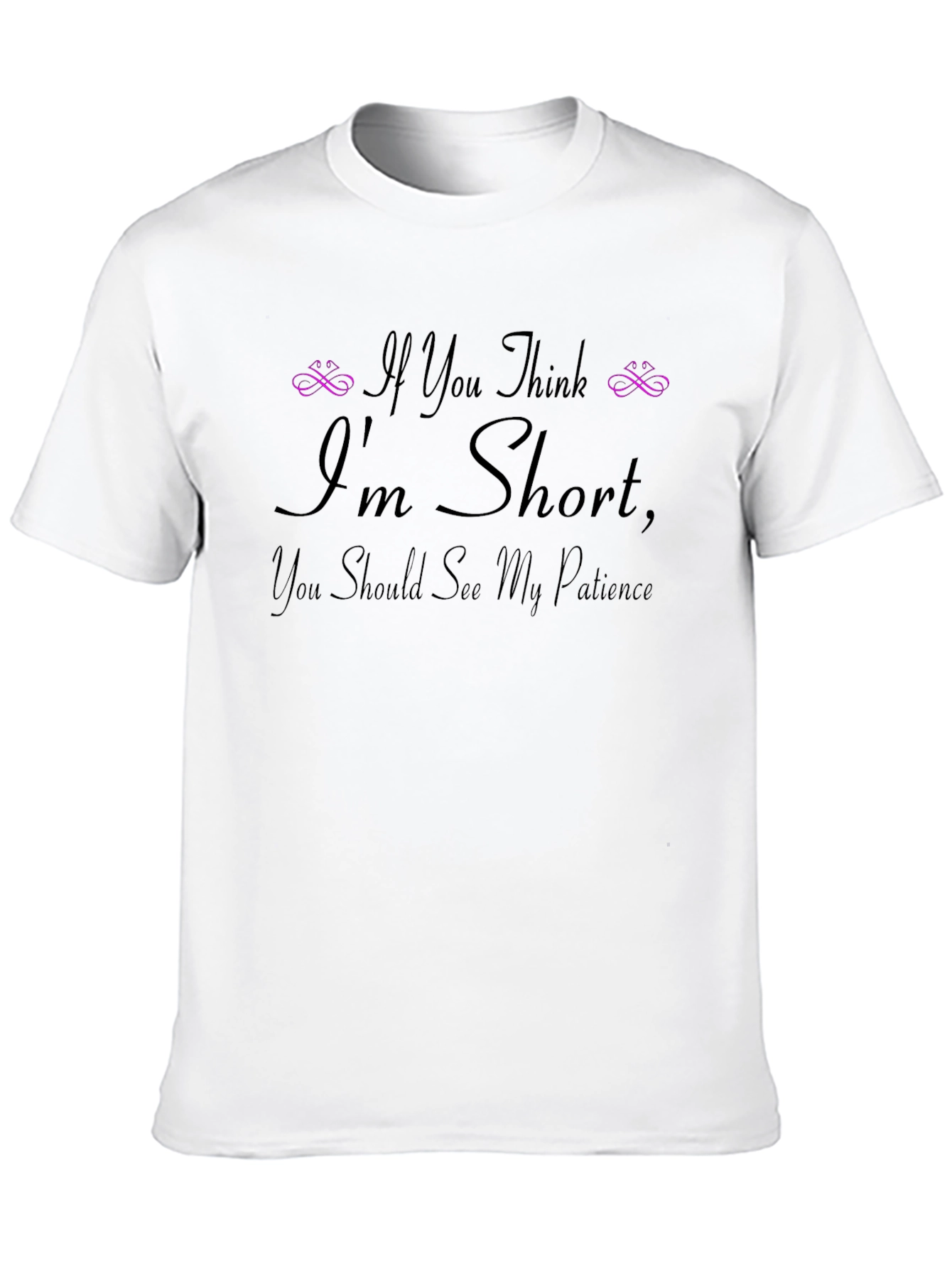 Humorous Short Patience Black Graphic T-Shirt