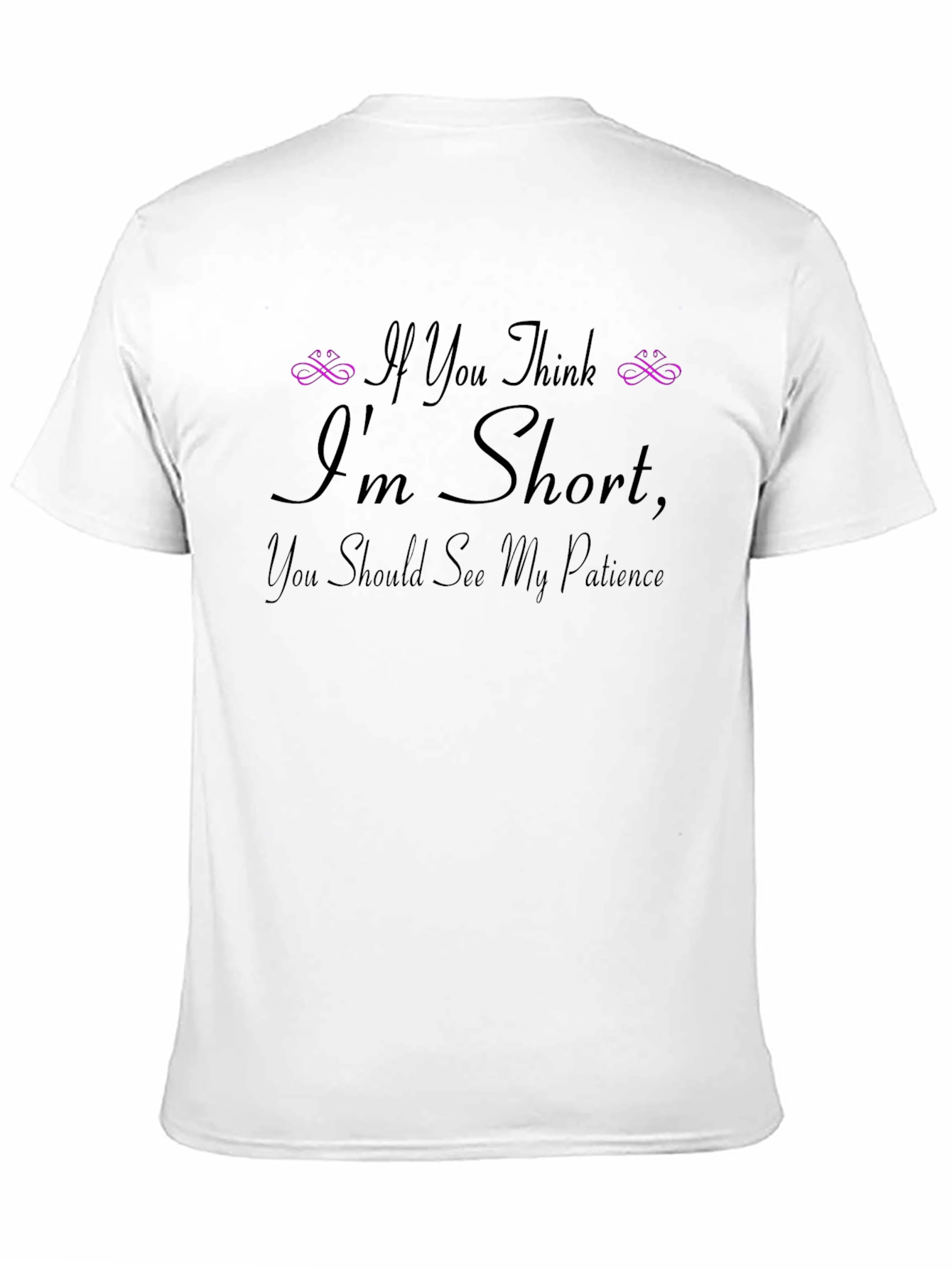 Humorous Short Patience Black Graphic T-Shirt