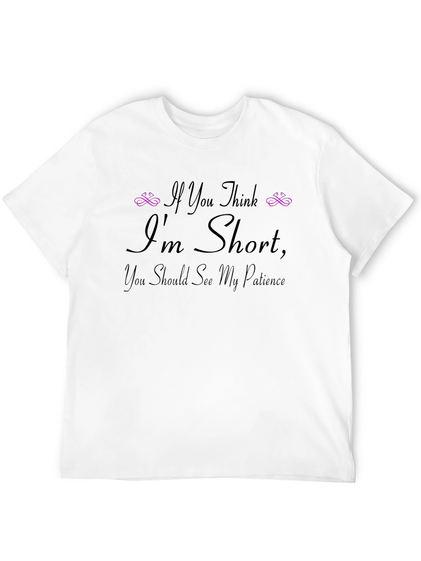 Humorous Short Patience Black Graphic T-Shirt