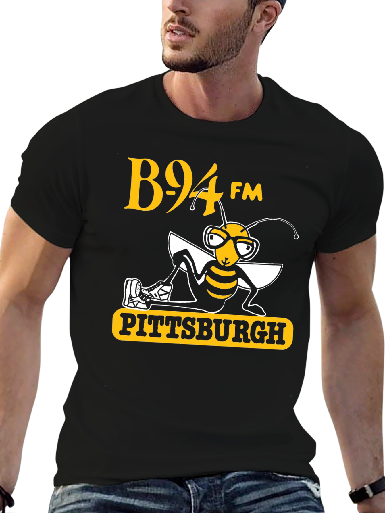 B94 FM Pittsburgh Bee T-Shirt Black