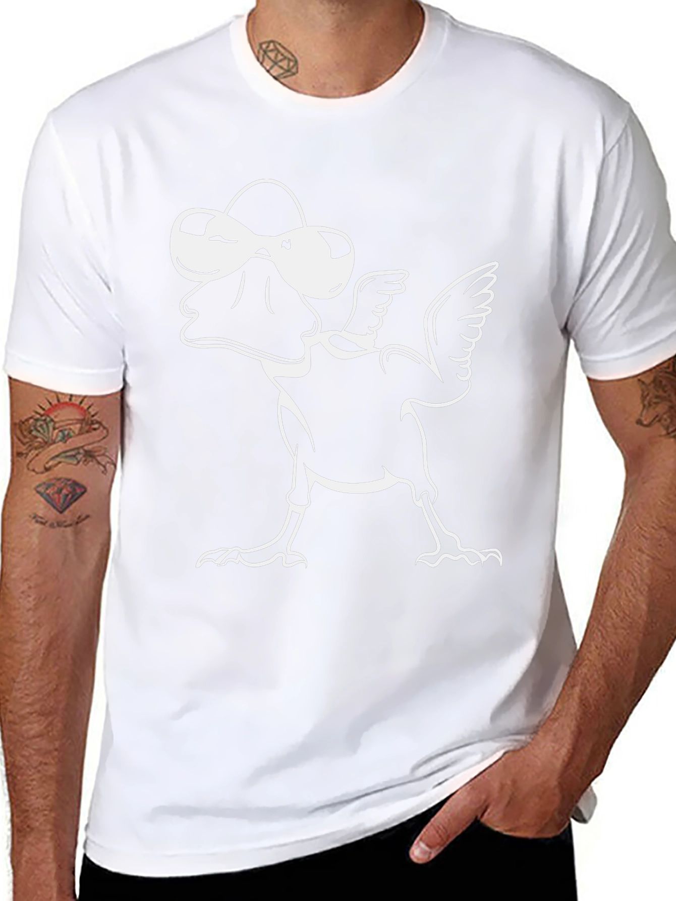 Cool Duck Graphic Tee - Black Cotton Blend T-Shirt
