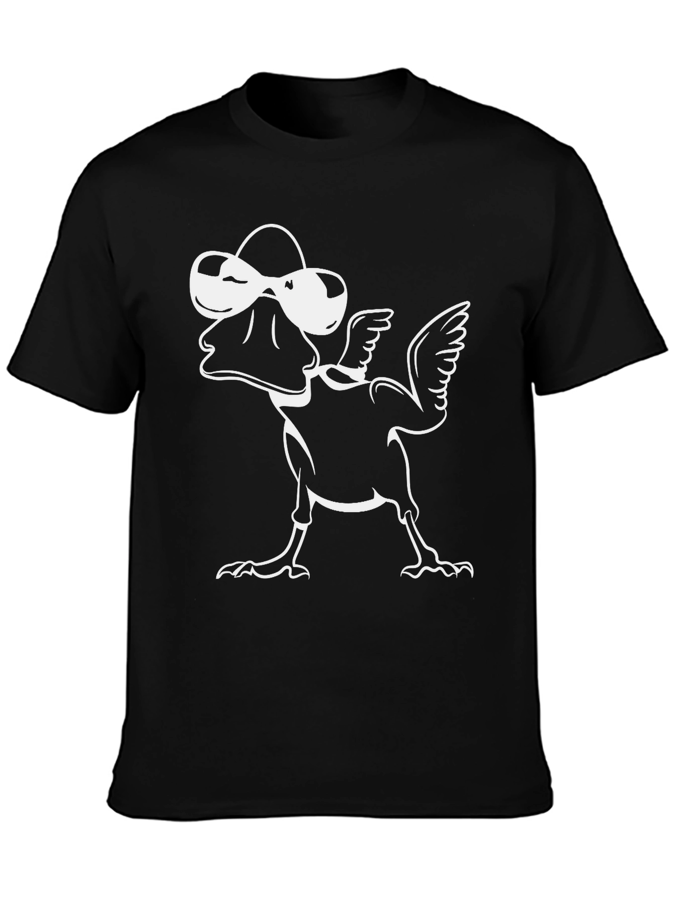 Cool Duck Graphic Tee - Black Cotton Blend T-Shirt