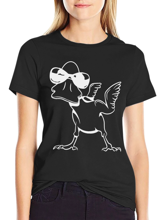 Cool Duck Graphic Tee - Black Cotton Blend T-Shirt