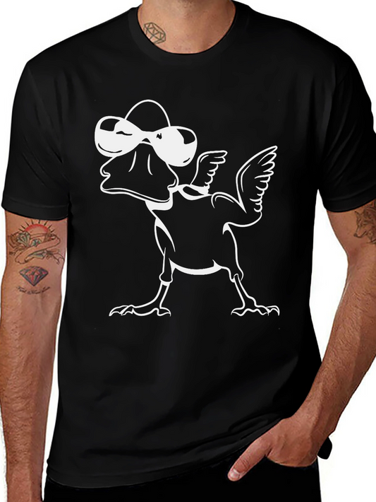 Cool Duck Graphic Tee - Black Cotton Blend T-Shirt