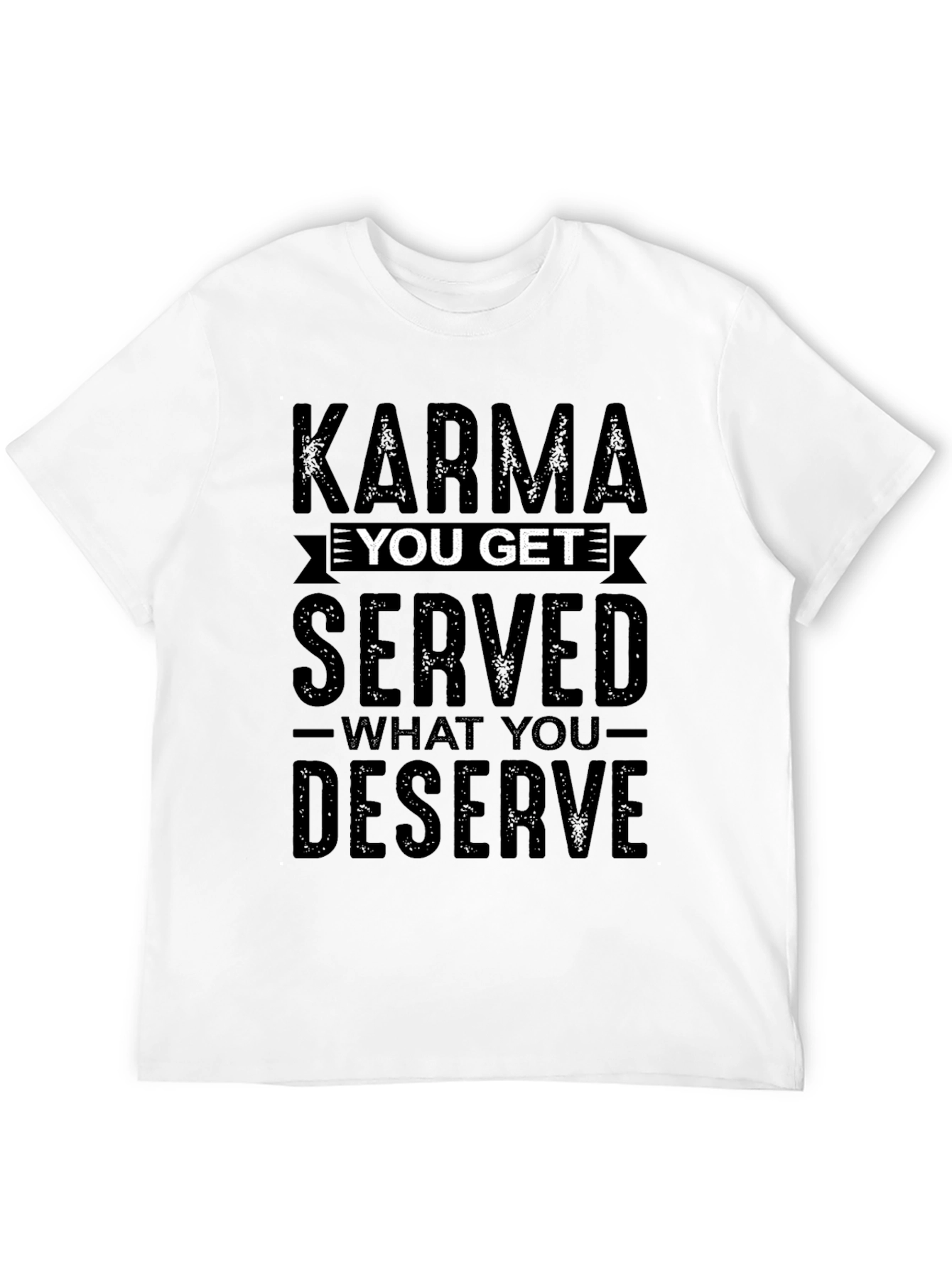 Karma Served Mens Black Graphic Tee