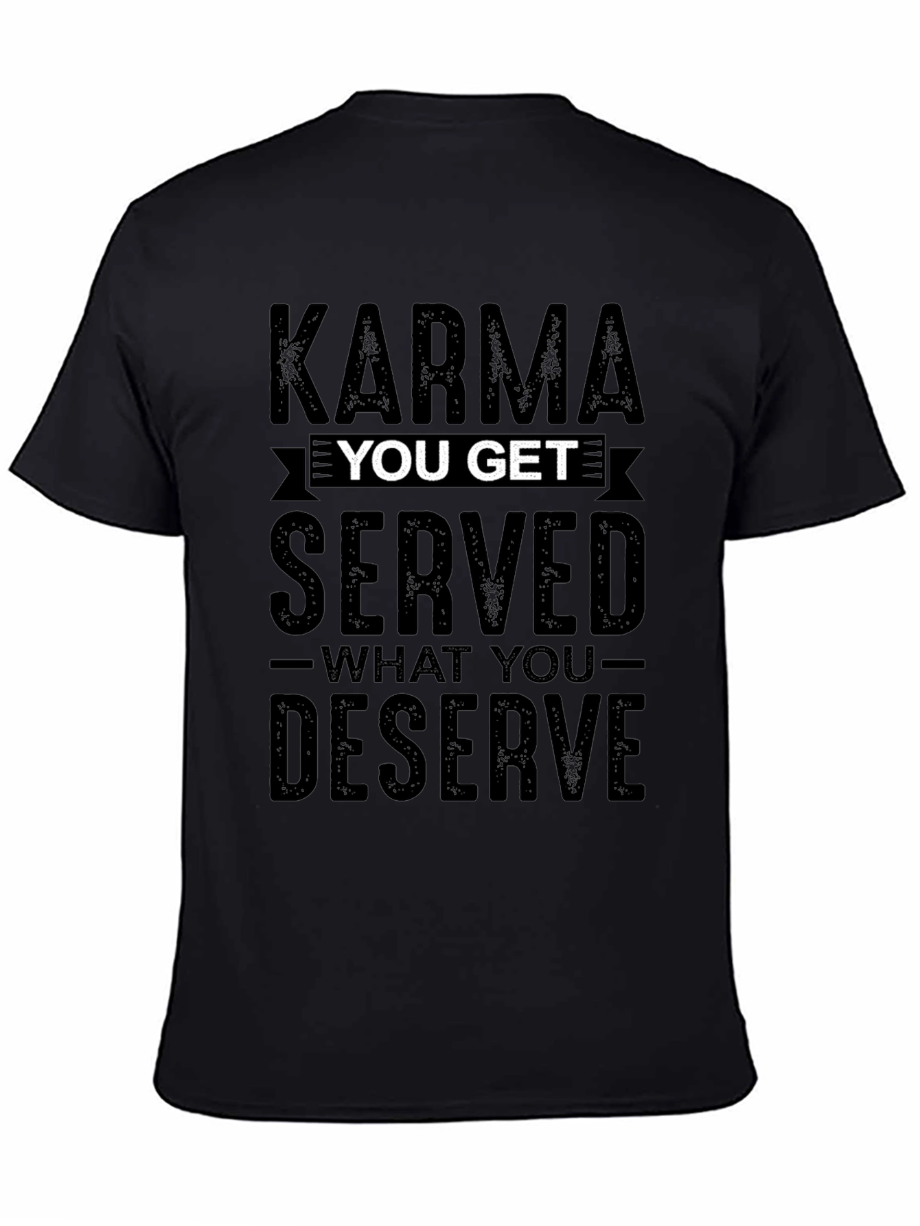 Karma Served Mens Black Graphic Tee
