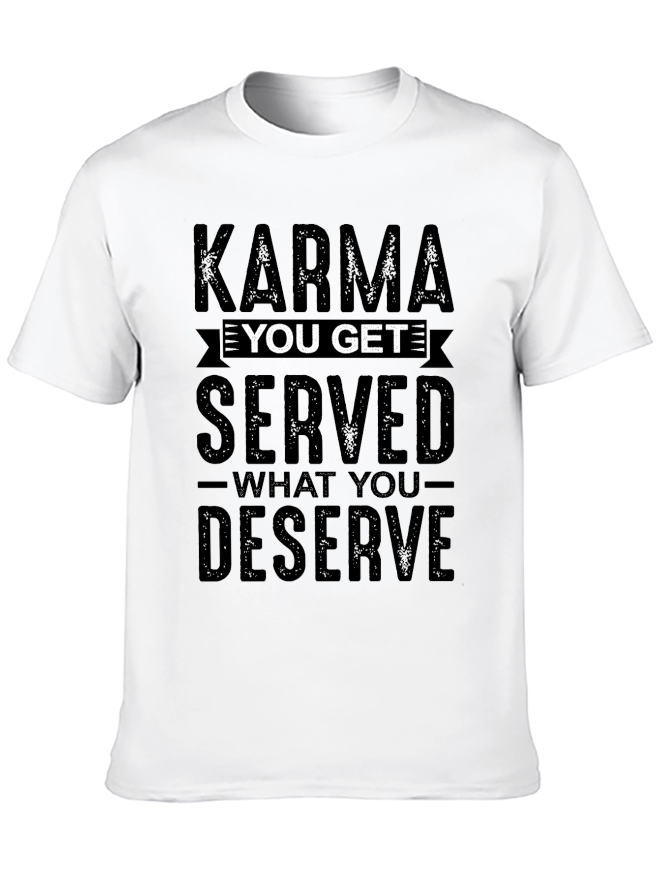 Karma Served Mens Black Graphic Tee