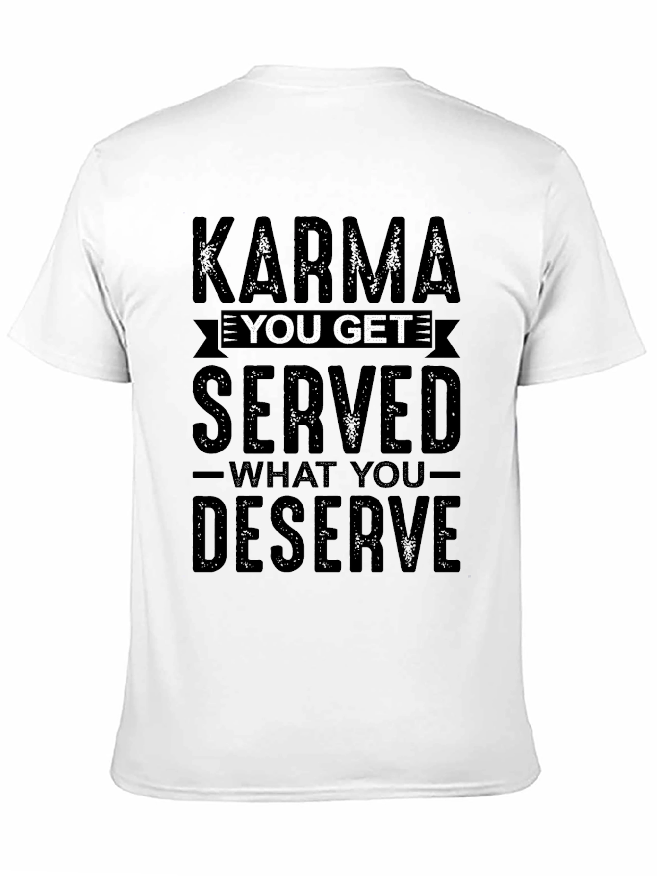 Karma Served Mens Black Graphic Tee