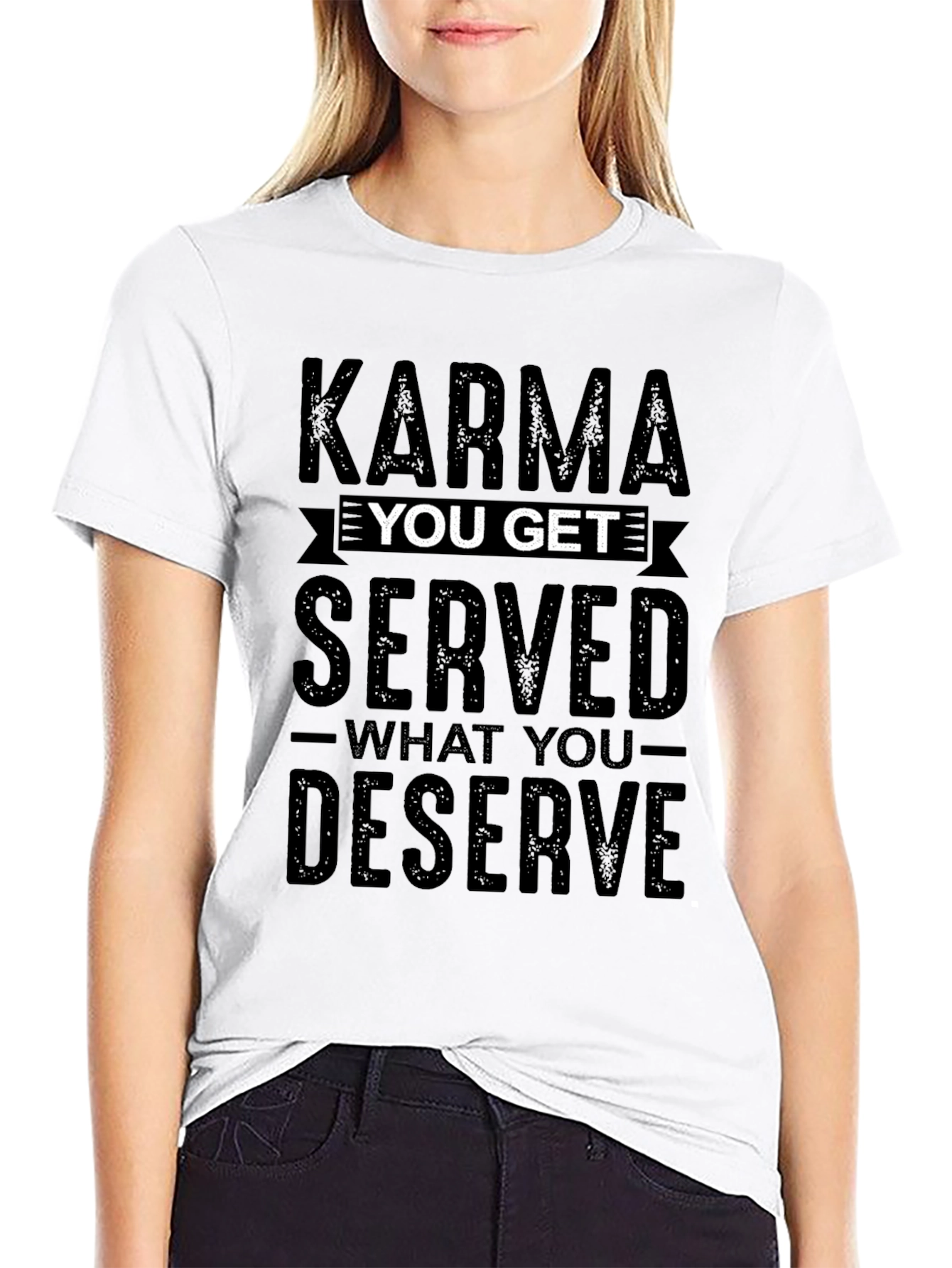 Karma Served Mens Black Graphic Tee