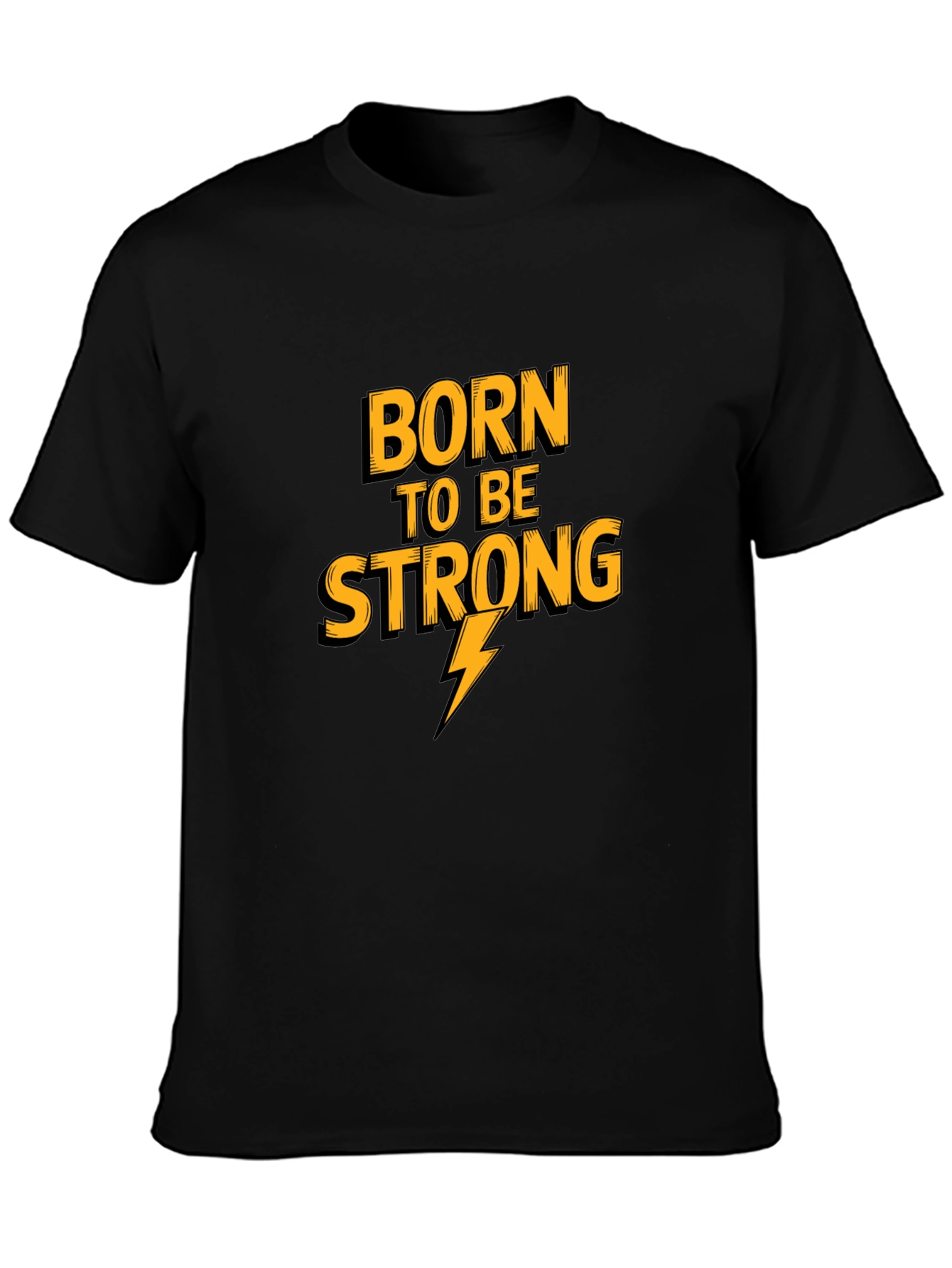 Born To Be Strong Mens Black Graphic Tee