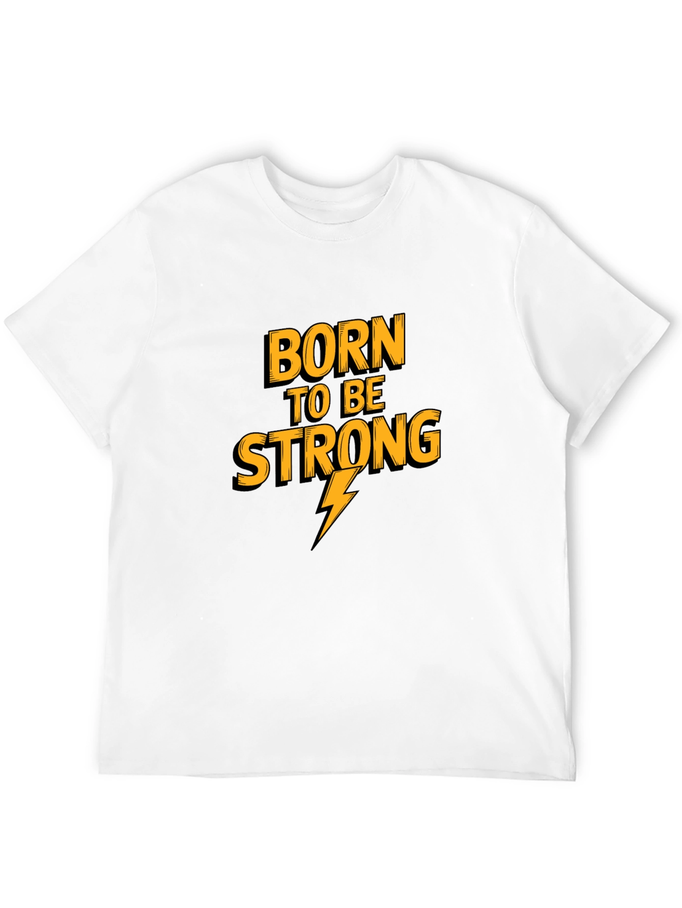 Born To Be Strong Mens Black Graphic Tee