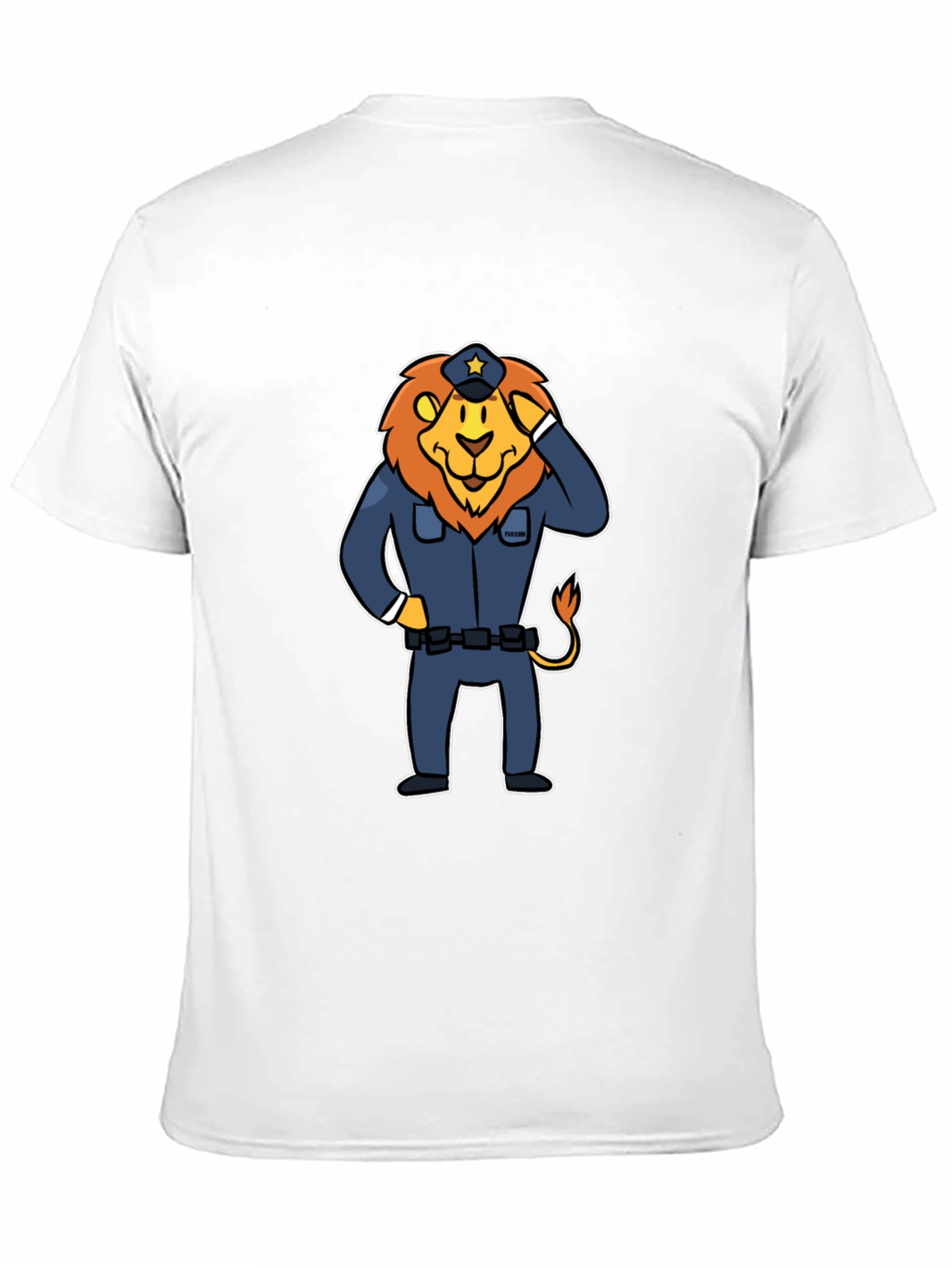 Lion Police Officer T-Shirt - Cartoon Design