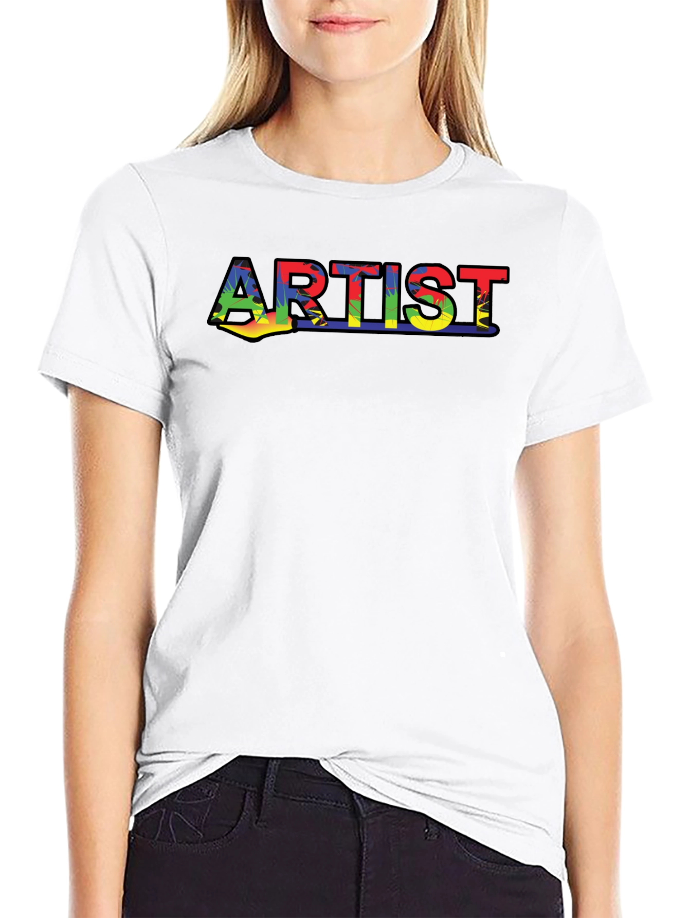 Artist Rainbow Print Black T-Shirt