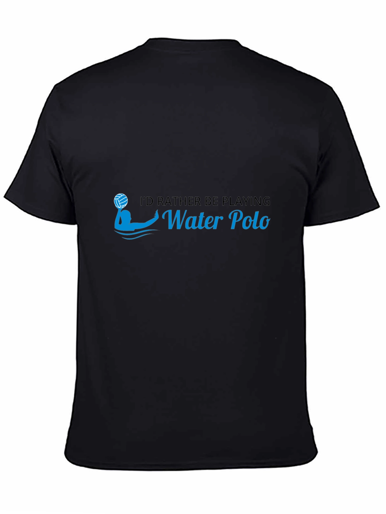 Water Polo Player T-Shirt - Black Cotton