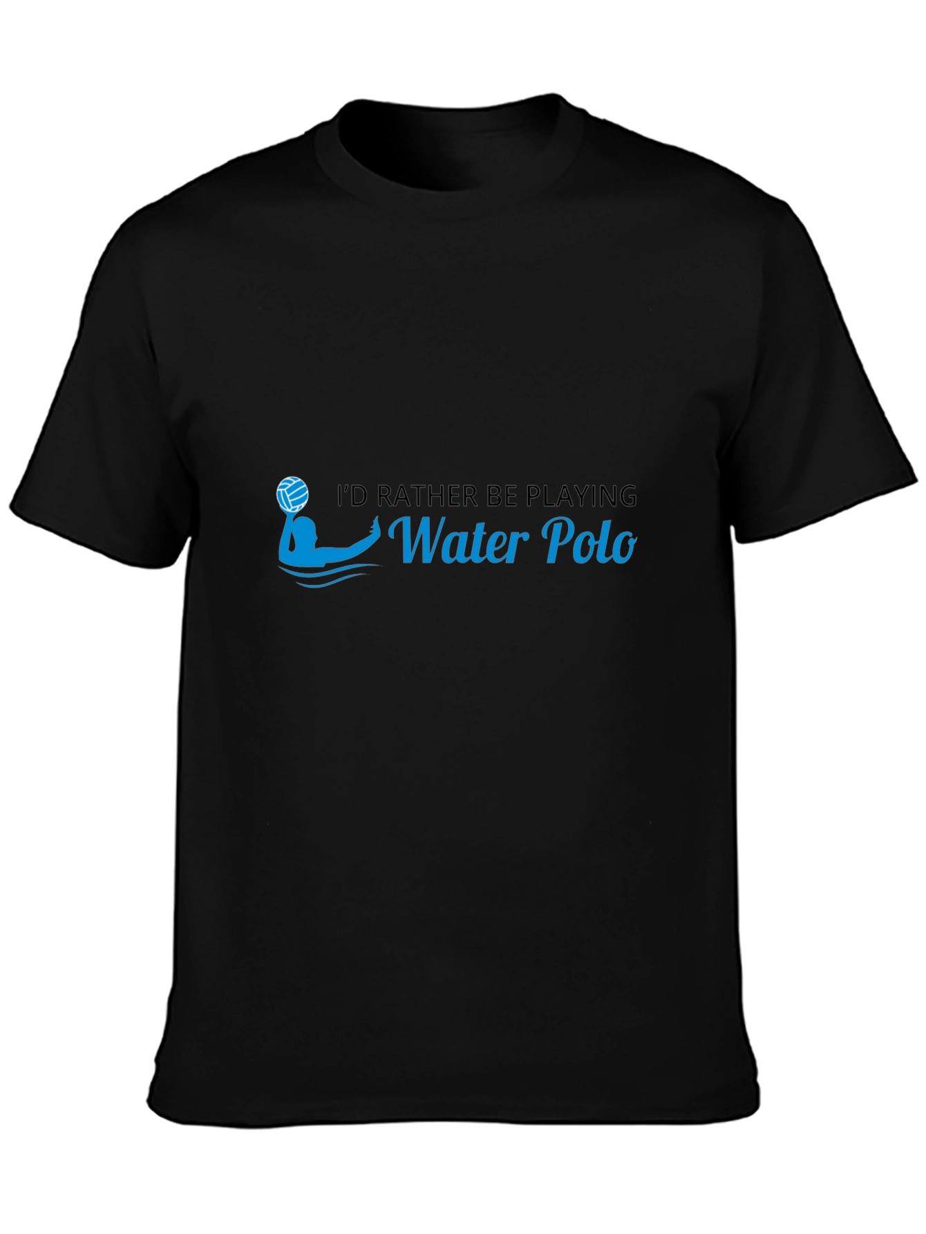 Water Polo Player T-Shirt - Black Cotton