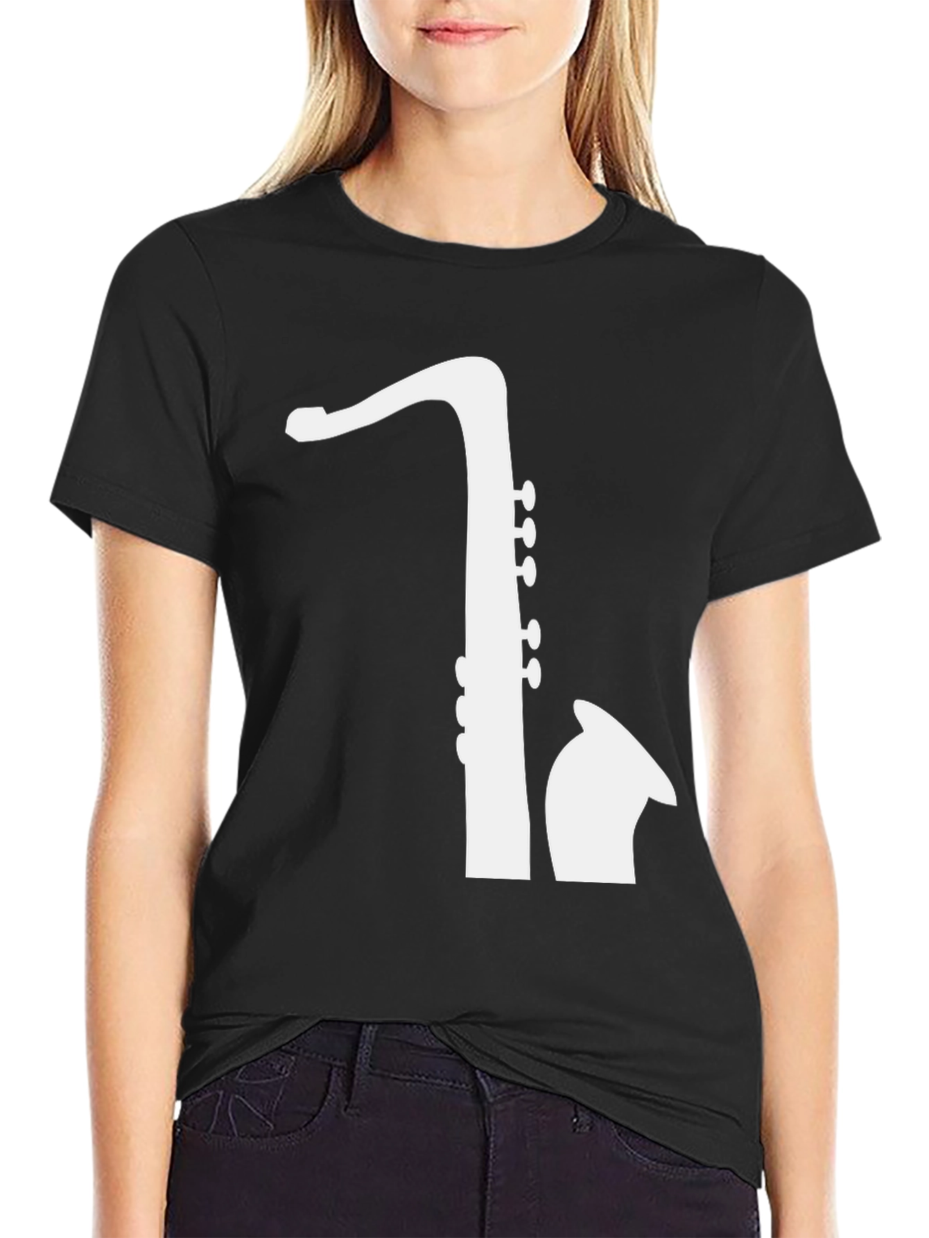 Saxophone Graphic Tee - Musicians Black T-Shirt