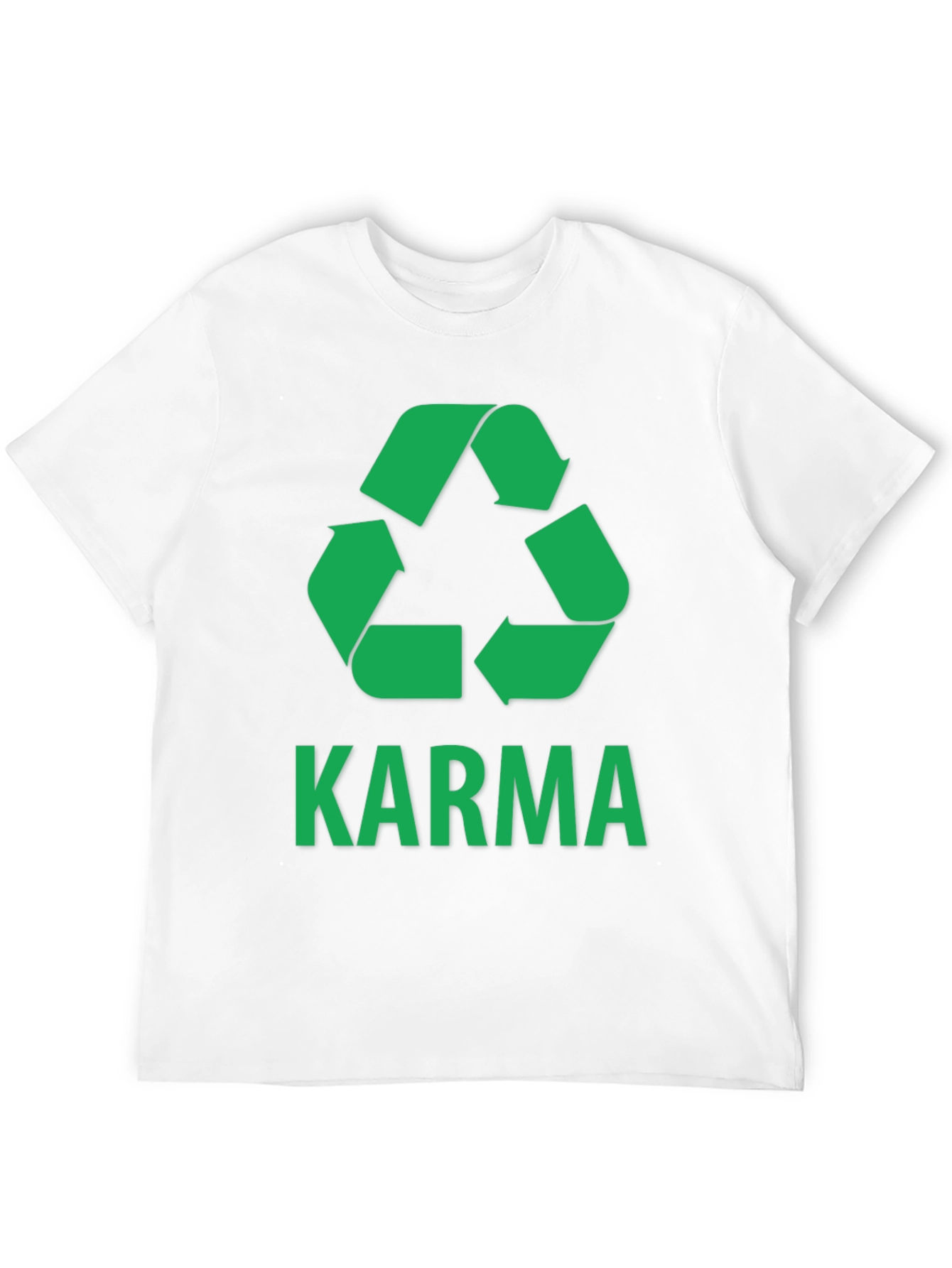 Karma Recycle T-Shirt - Green Print on Black