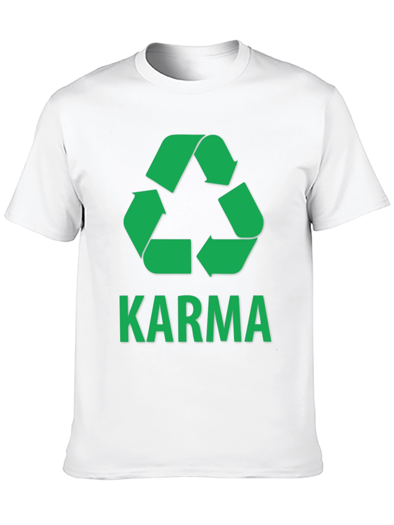 Karma Recycle T-Shirt - Green Print on Black