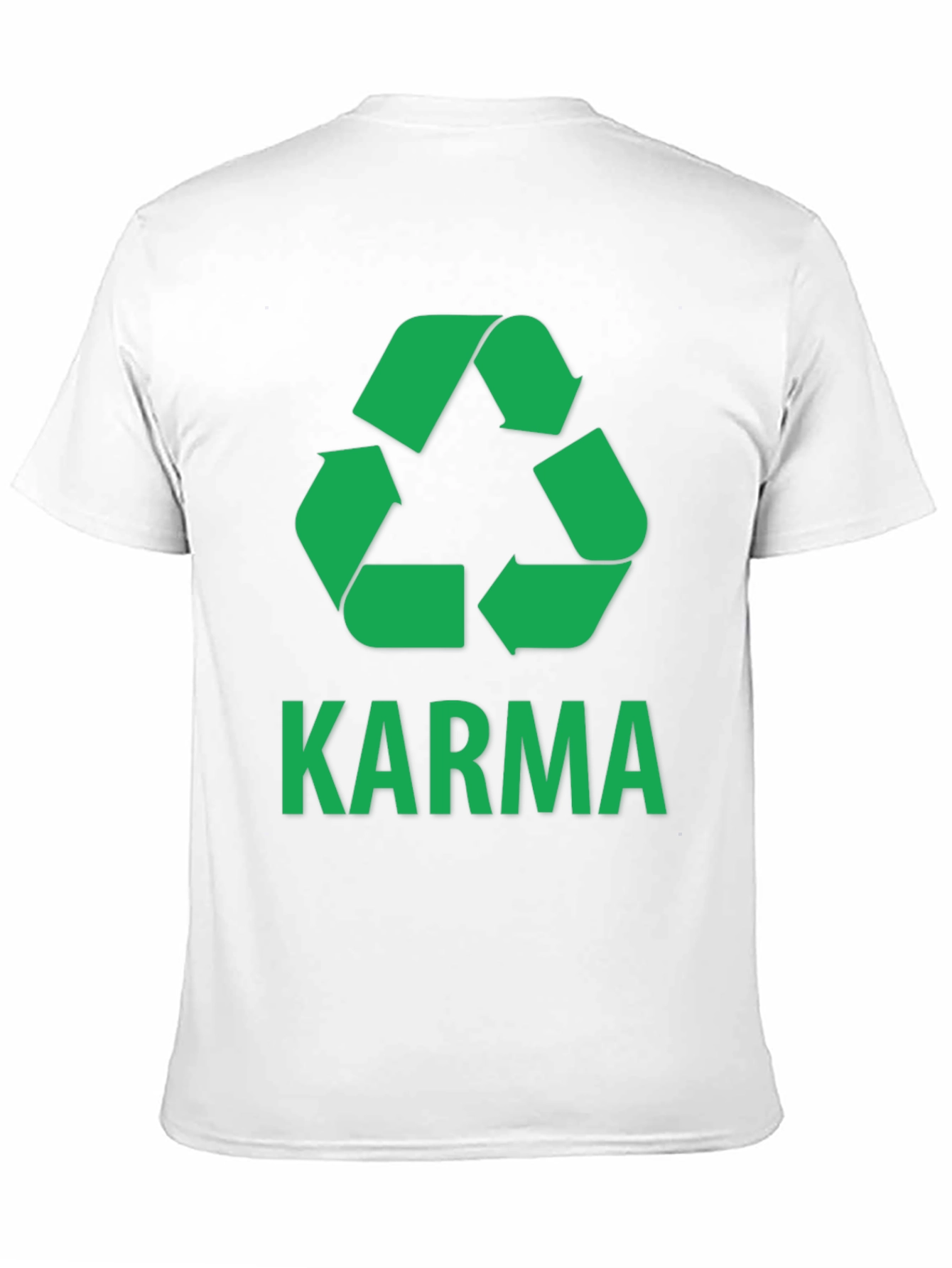 Karma Recycle T-Shirt - Green Print on Black