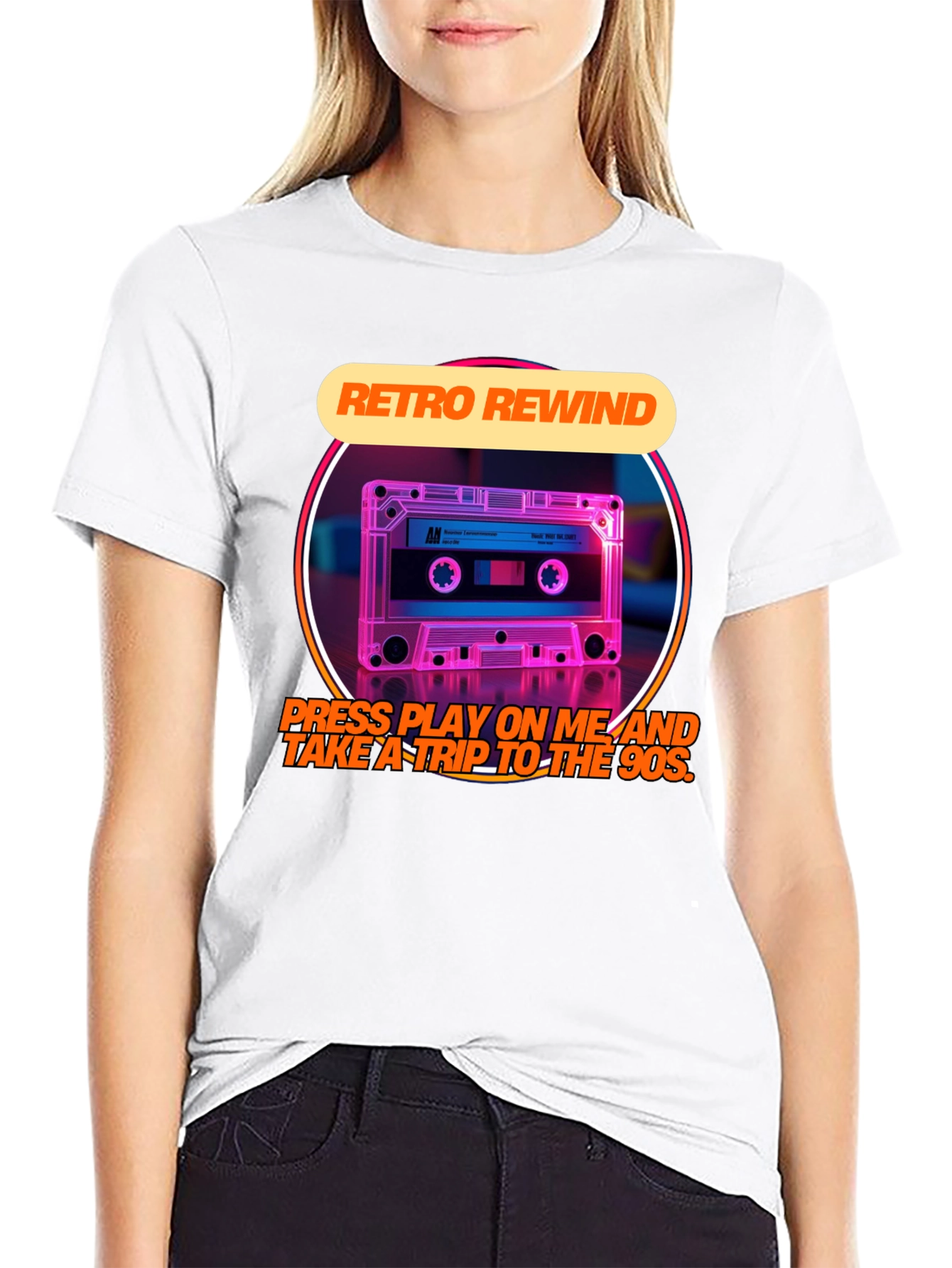 Retro Rewind 90s Cassette Tape Graphic Tee