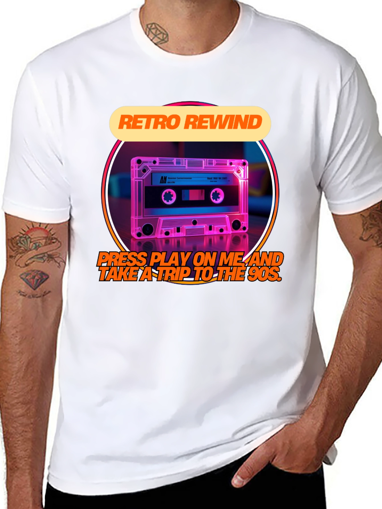 Retro Rewind 90s Cassette Tape Graphic Tee