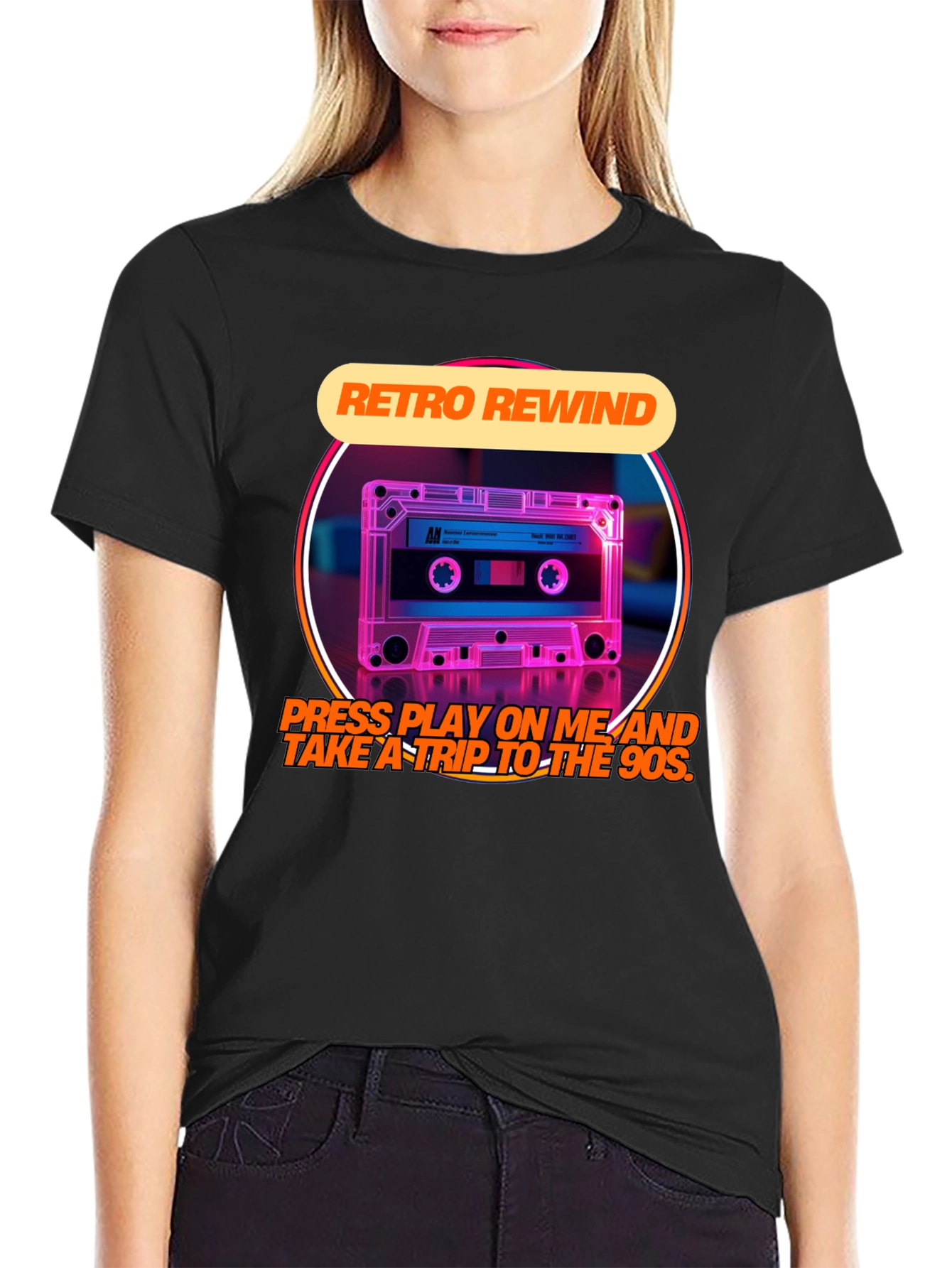 Retro Rewind 90s Cassette Tape Graphic Tee