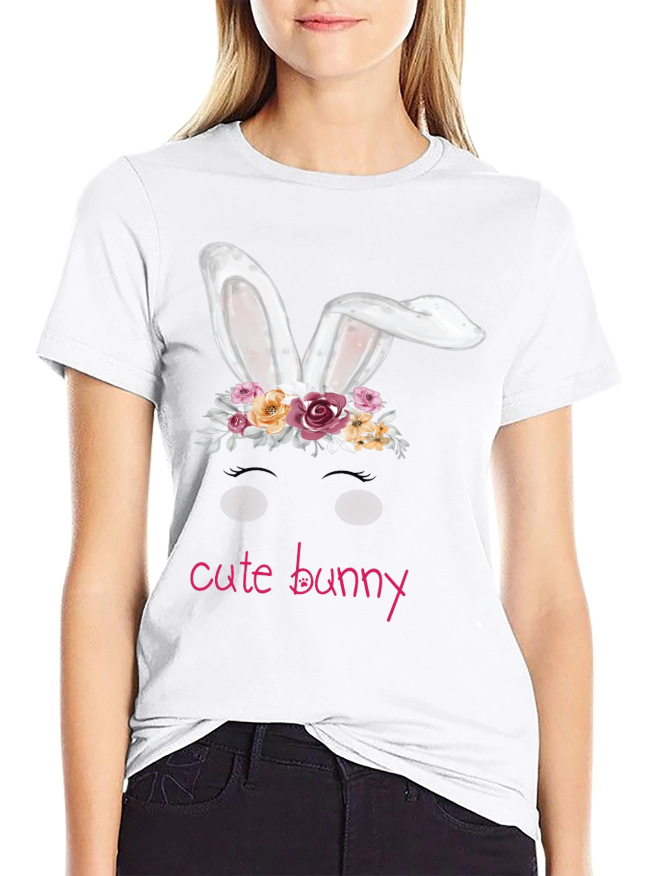 Cute Bunny Easter T-Shirt Black