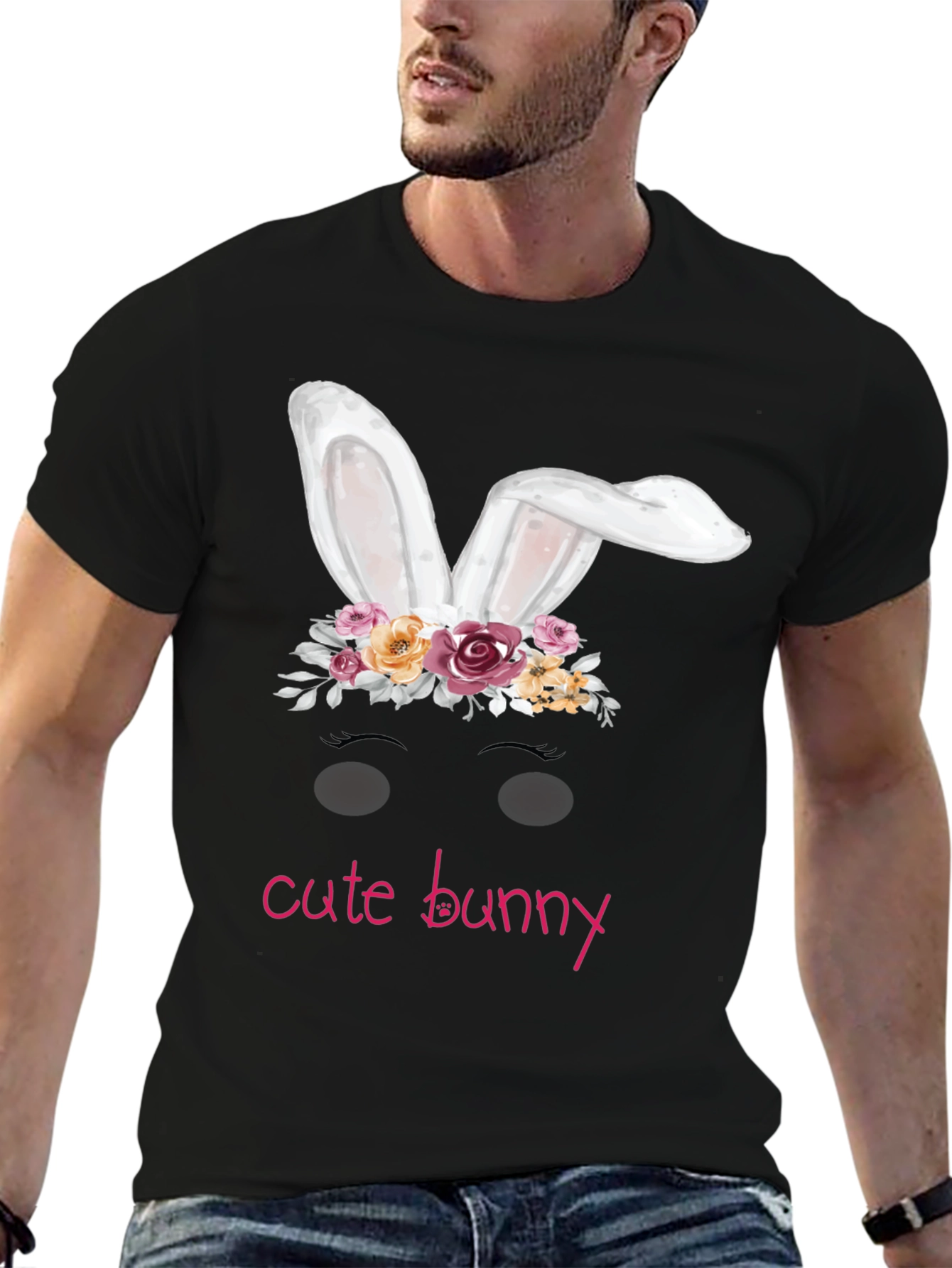 Cute Bunny Easter T-Shirt Black