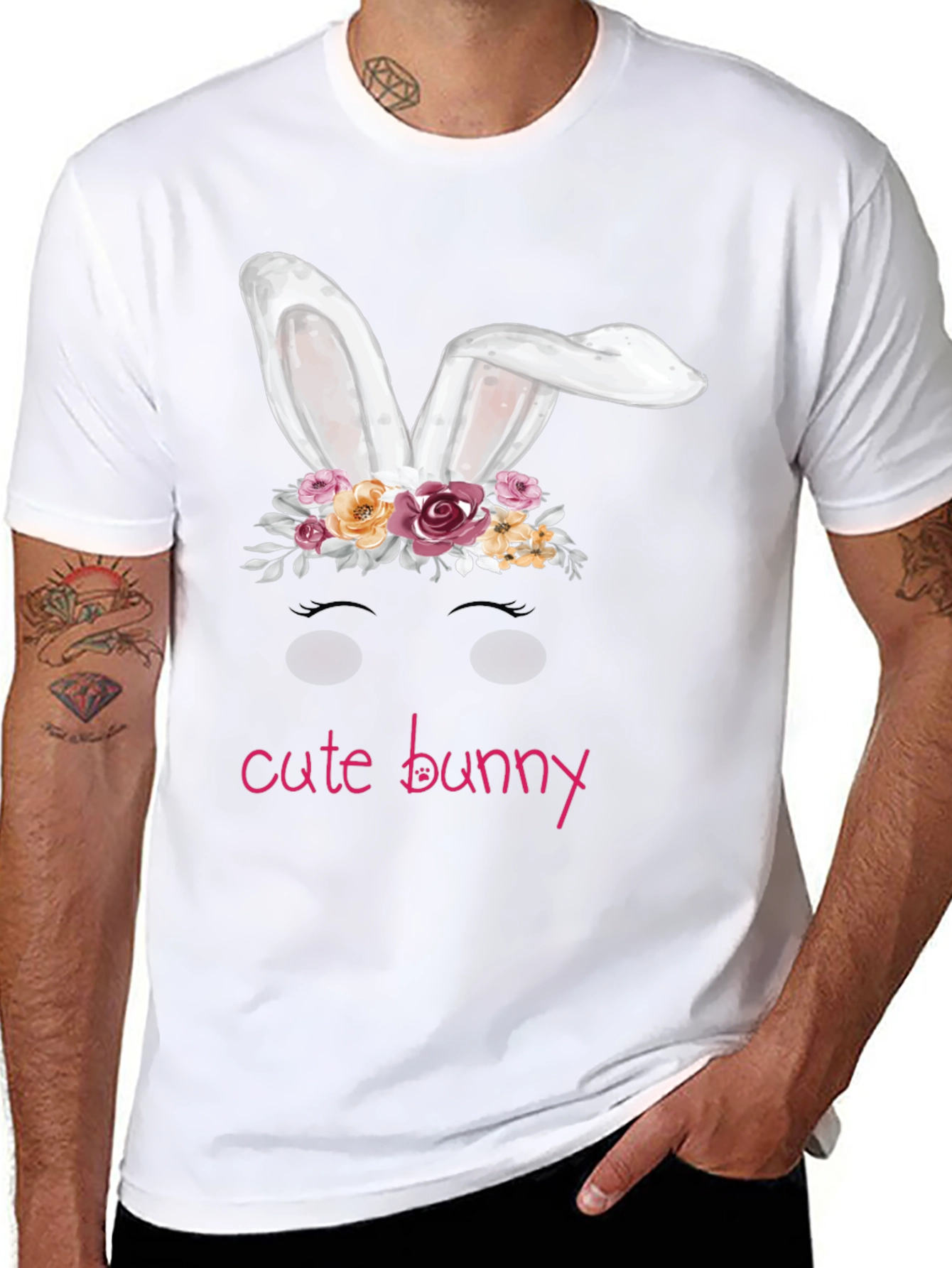 Cute Bunny Easter T-Shirt Black
