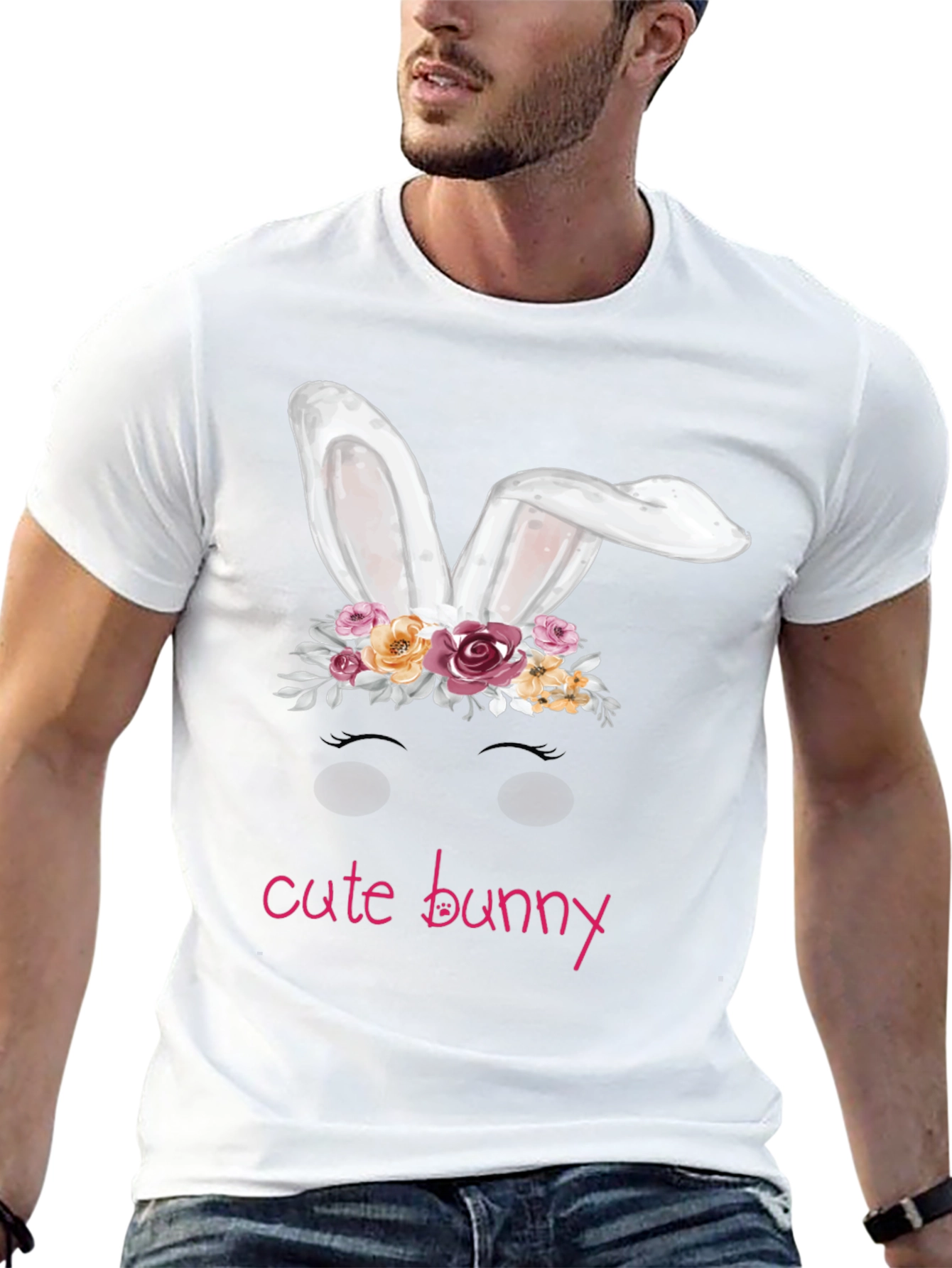 Cute Bunny Easter T-Shirt Black