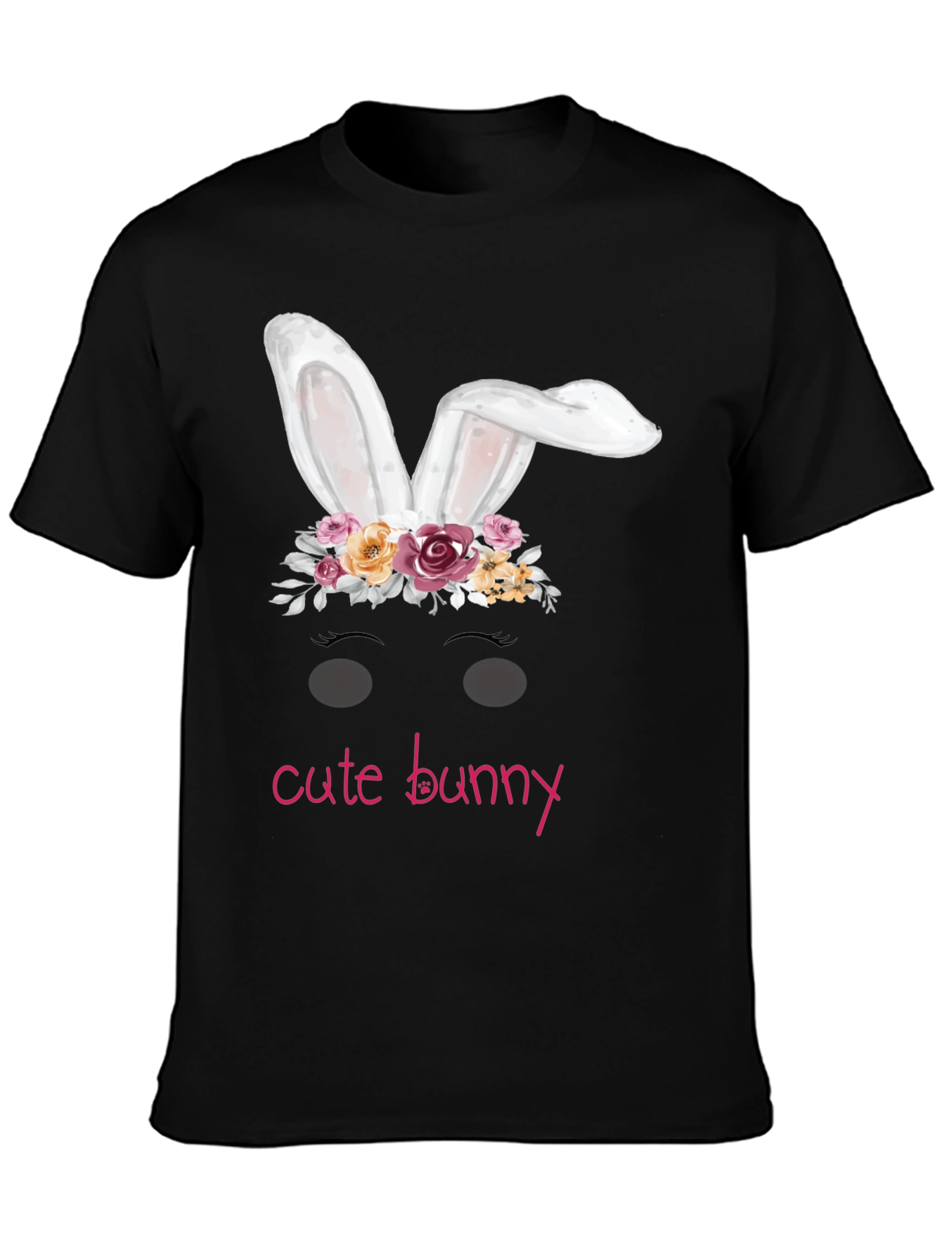 Cute Bunny Easter T-Shirt Black