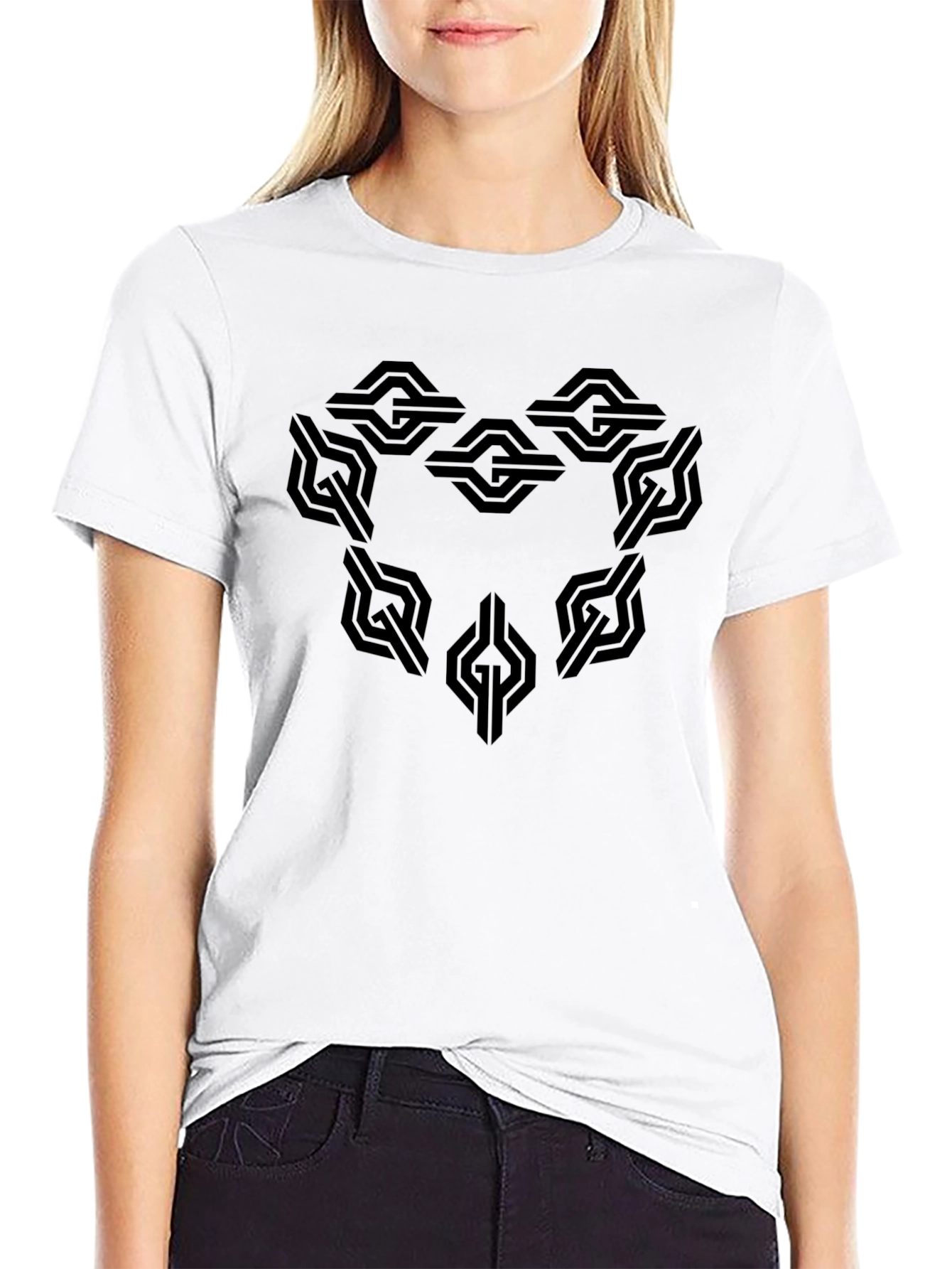 Geometric Design Black T-Shirt